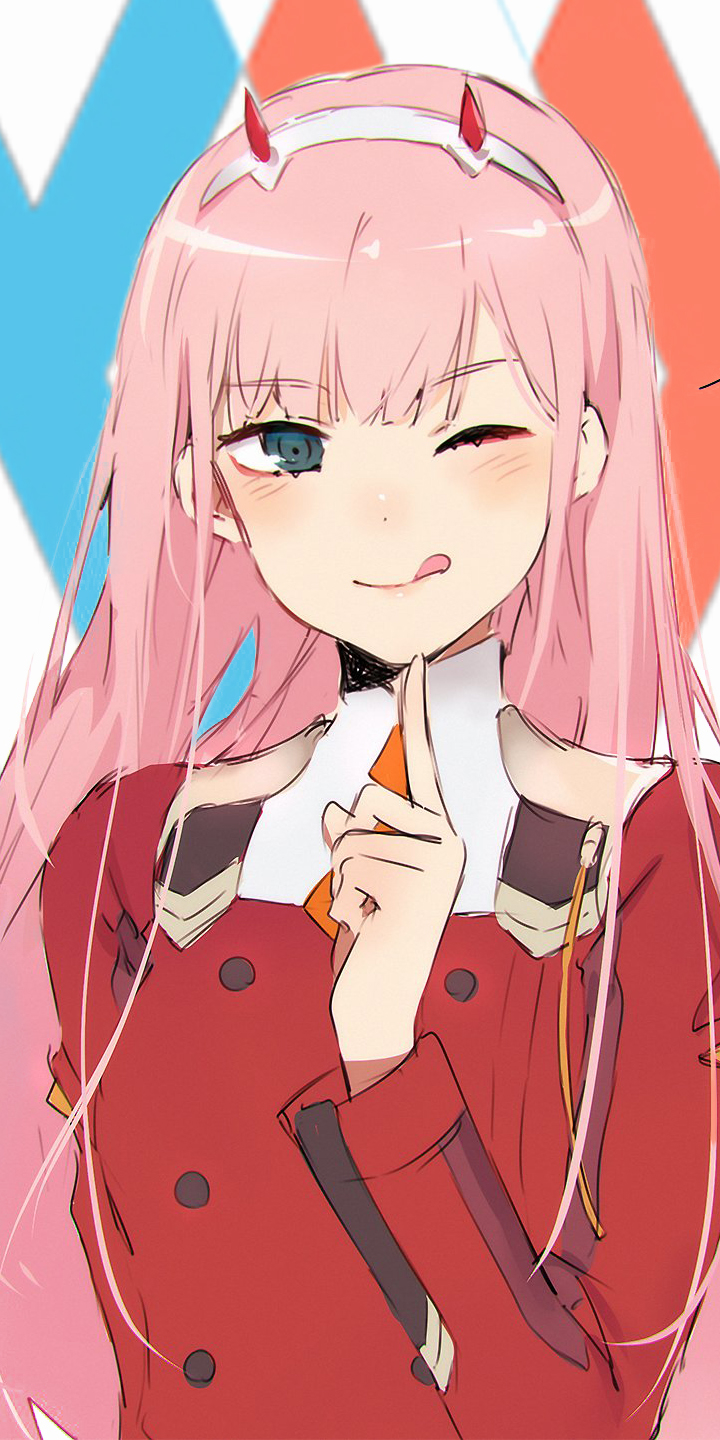 Скачать картинку Аниме, Розовые Волосы, Милый Во Франксе, Zero Two (Дорогая В Franxx) в телефон бесплатно.