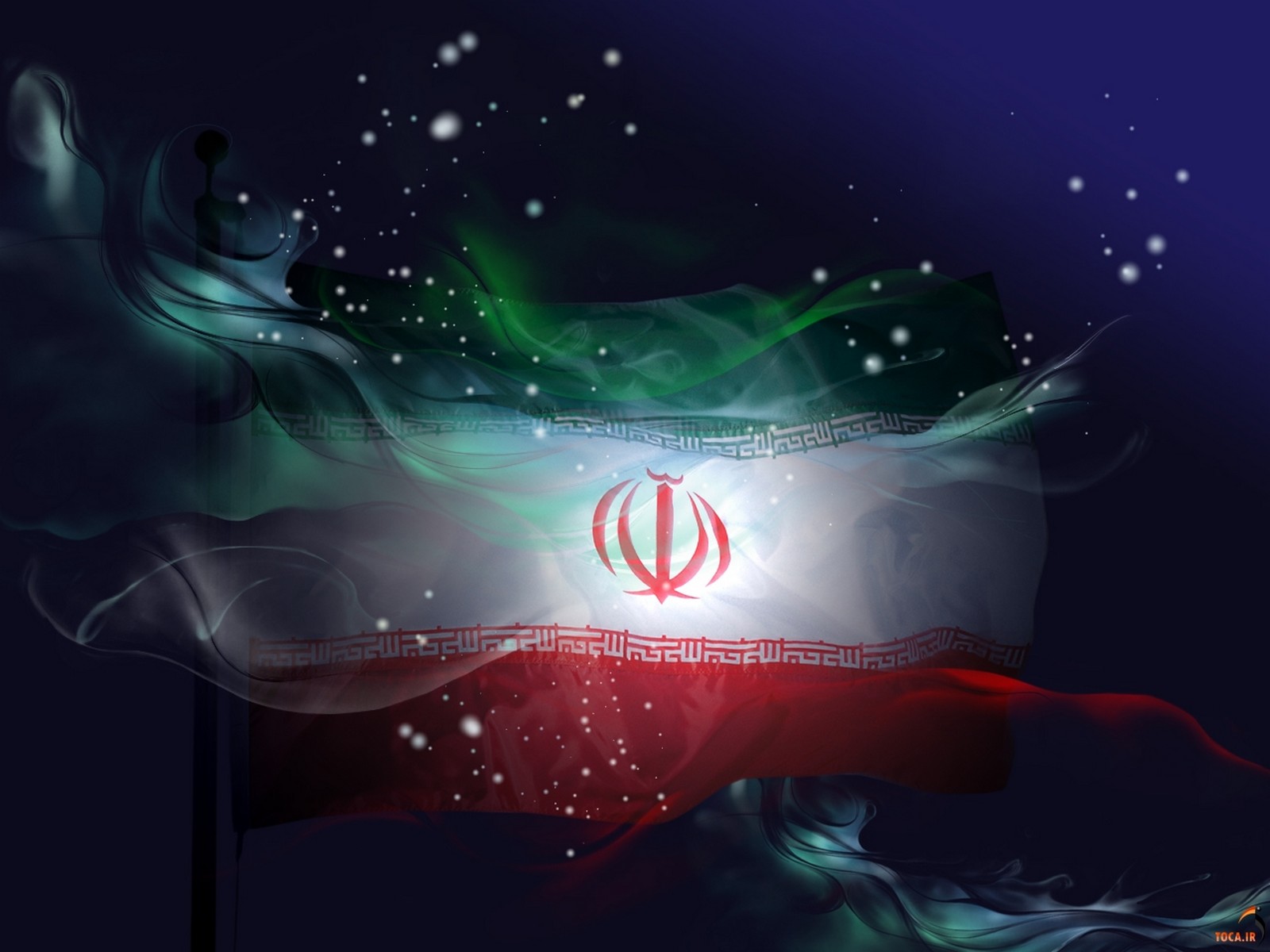 Laden Sie Flagge Des Iran HD-Desktop-Hintergründe herunter