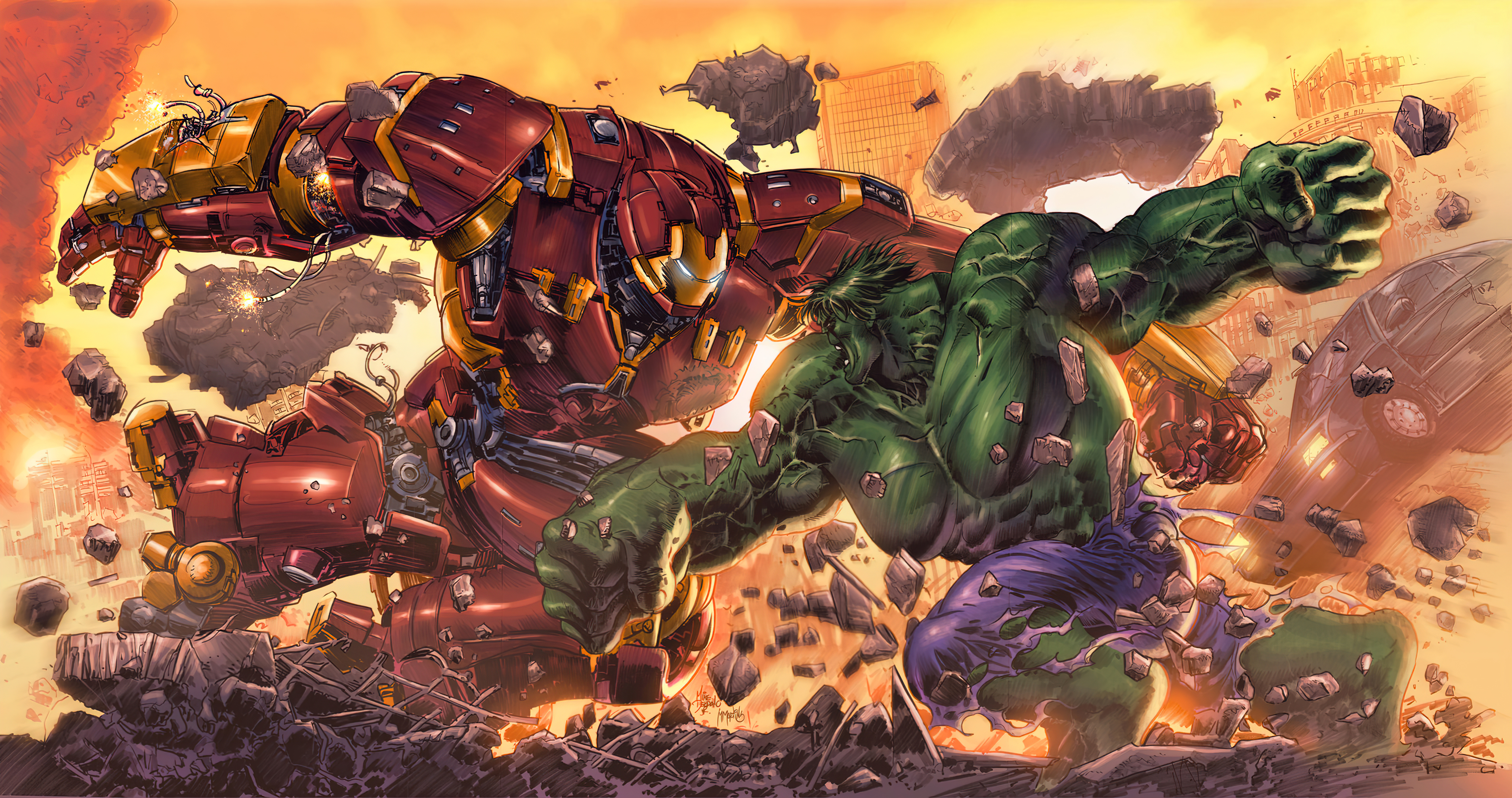 Baixe gratuitamente a imagem Pontão, Homem De Ferro, História Em Quadrinhos, Quadrinhos Da Marvel, Hulkbuster na área de trabalho do seu PC