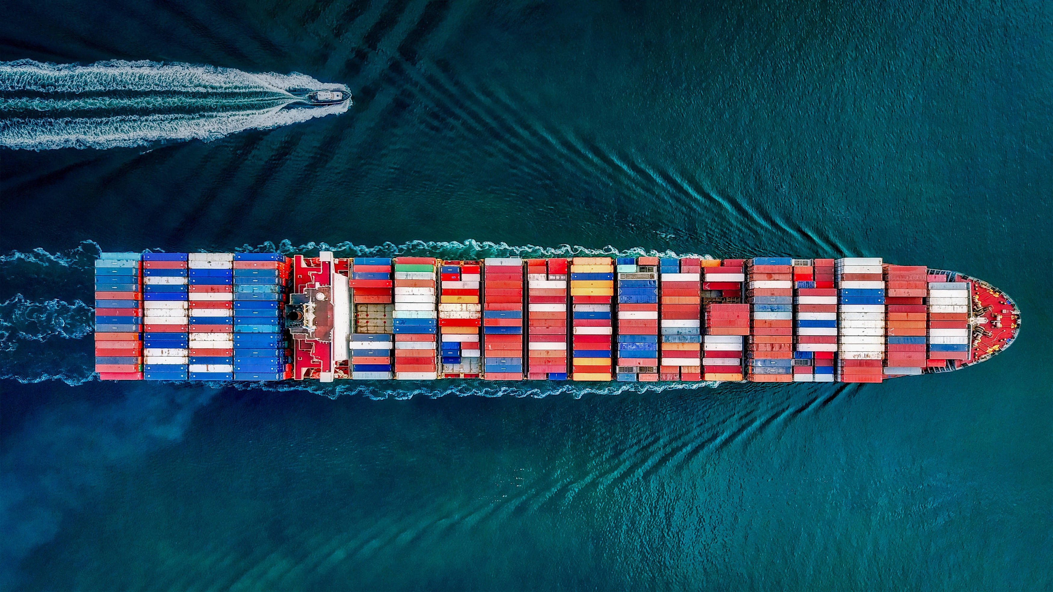 Free download wallpaper Aerial, Vehicles, Container Ship on your PC desktop