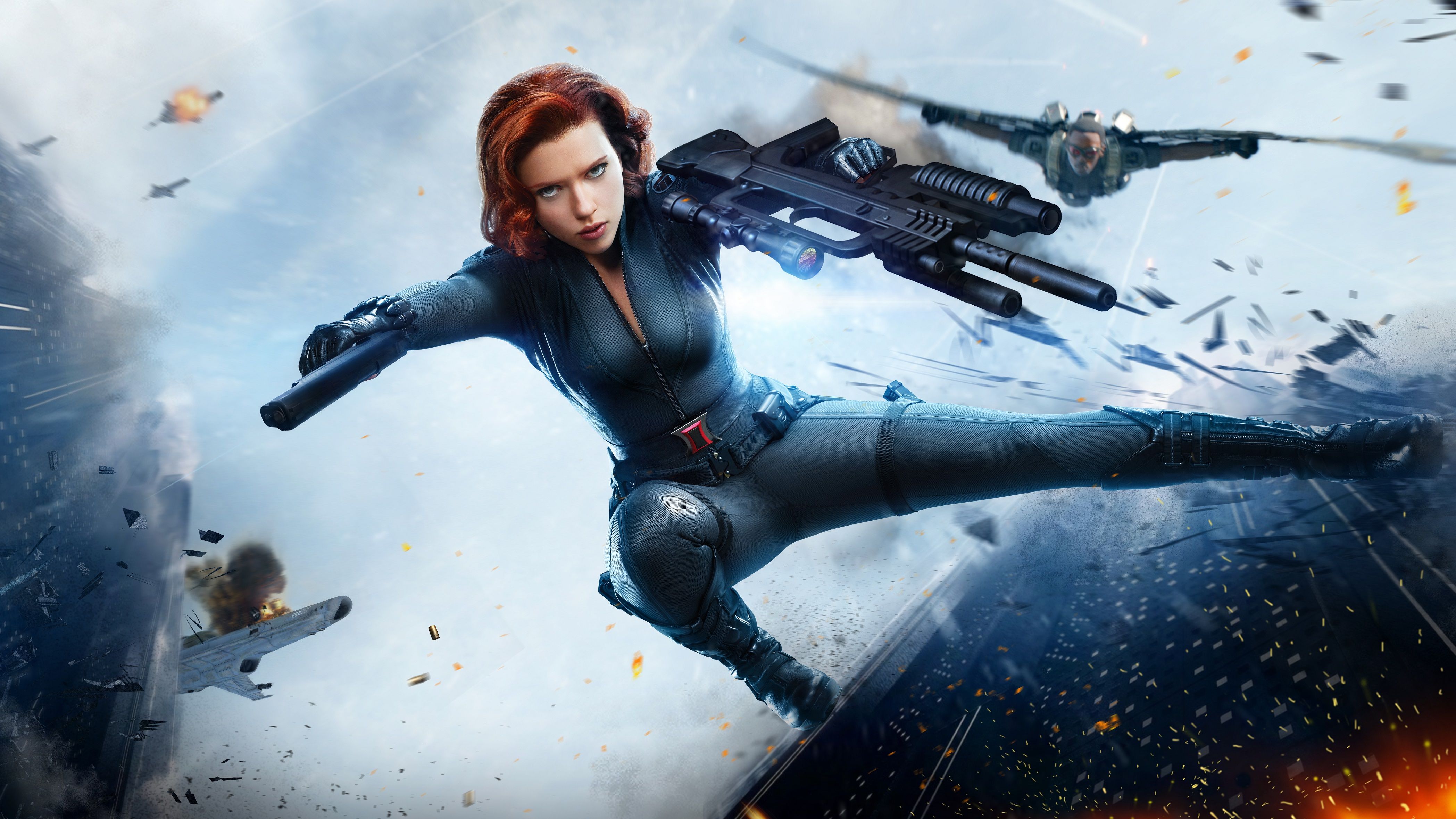 Téléchargez gratuitement l'image Scarlett Johansson, Captain America, Film, Veuve Noire, Faucon (Marvel Comics), Captain America Le Soldat De L'hiver sur le bureau de votre PC