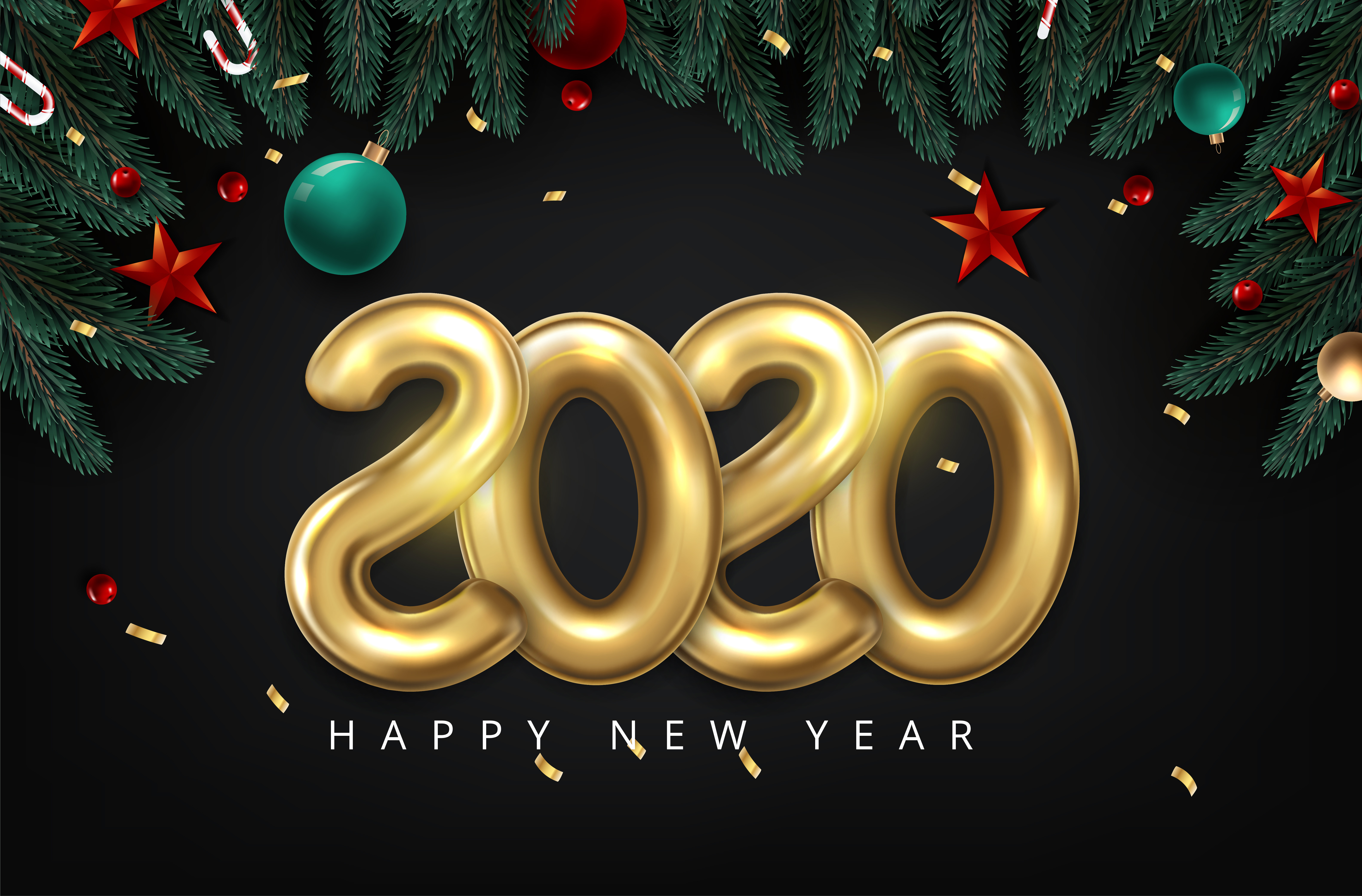 Free download wallpaper New Year, Holiday, Happy New Year, New Year 2020 on your PC desktop