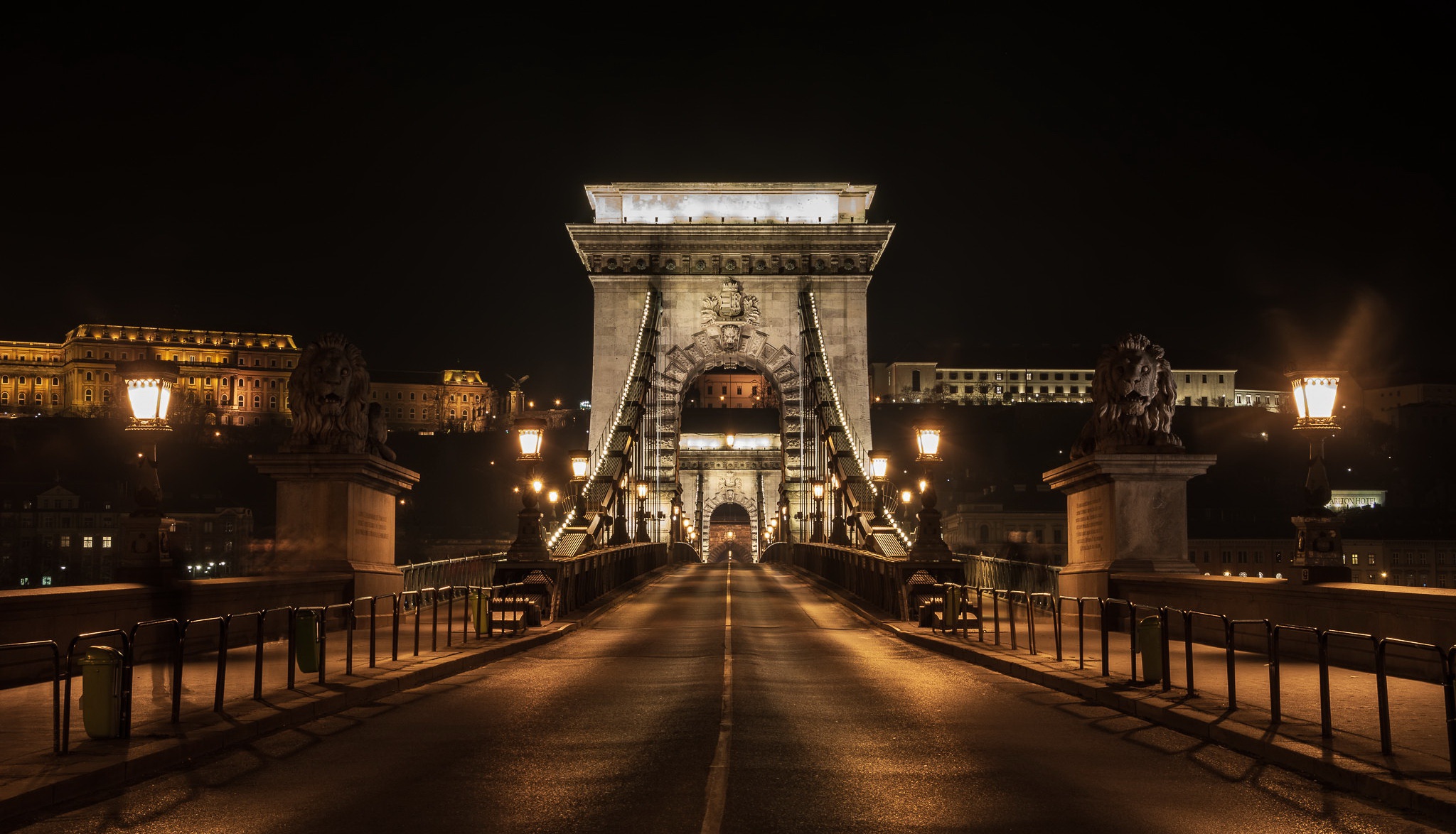Free download wallpaper Bridges, Night, Hungary, Budapest, Man Made, Chain Bridge on your PC desktop
