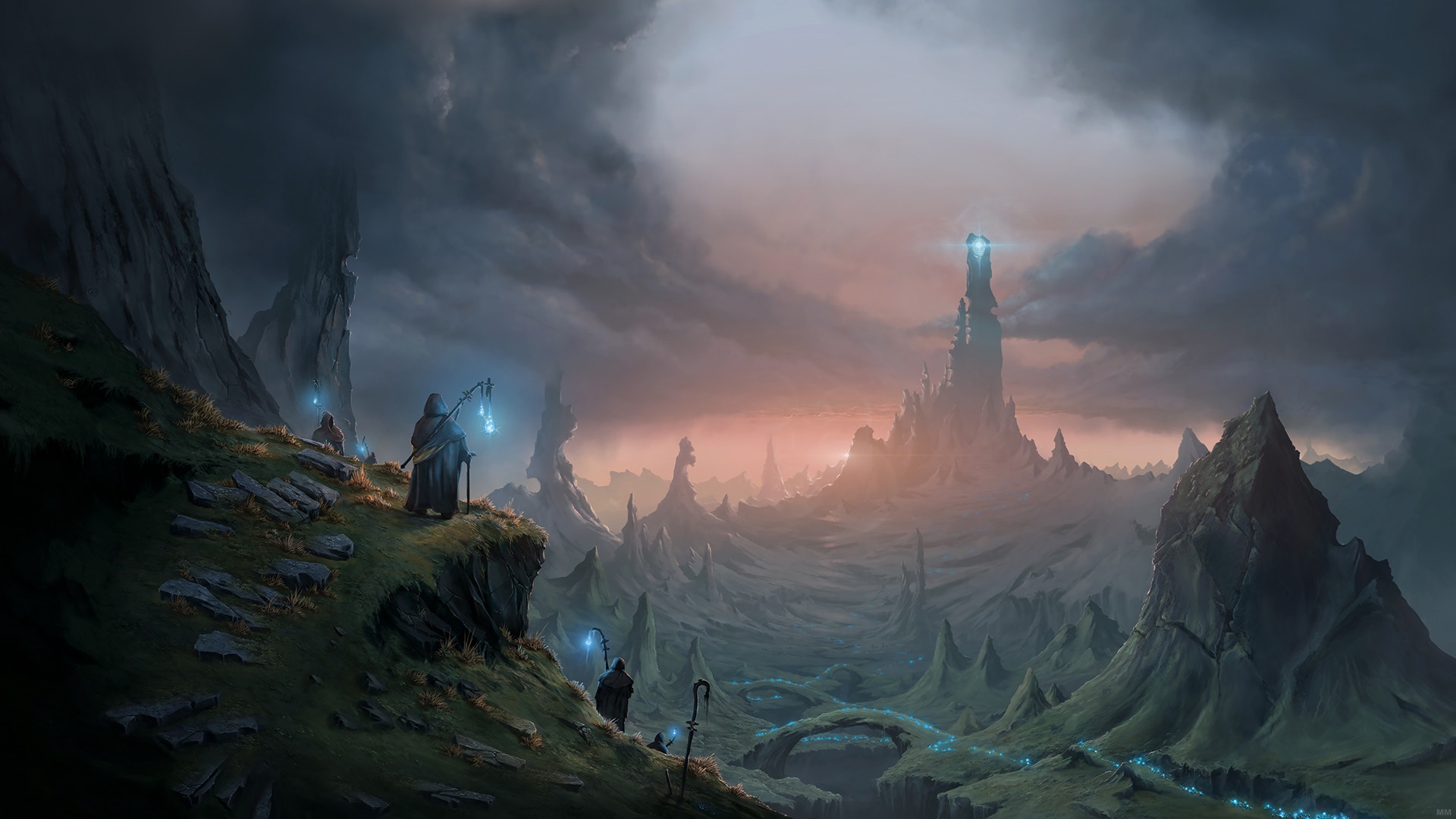 Free download wallpaper Landscape, Fantasy, Wizard on your PC desktop