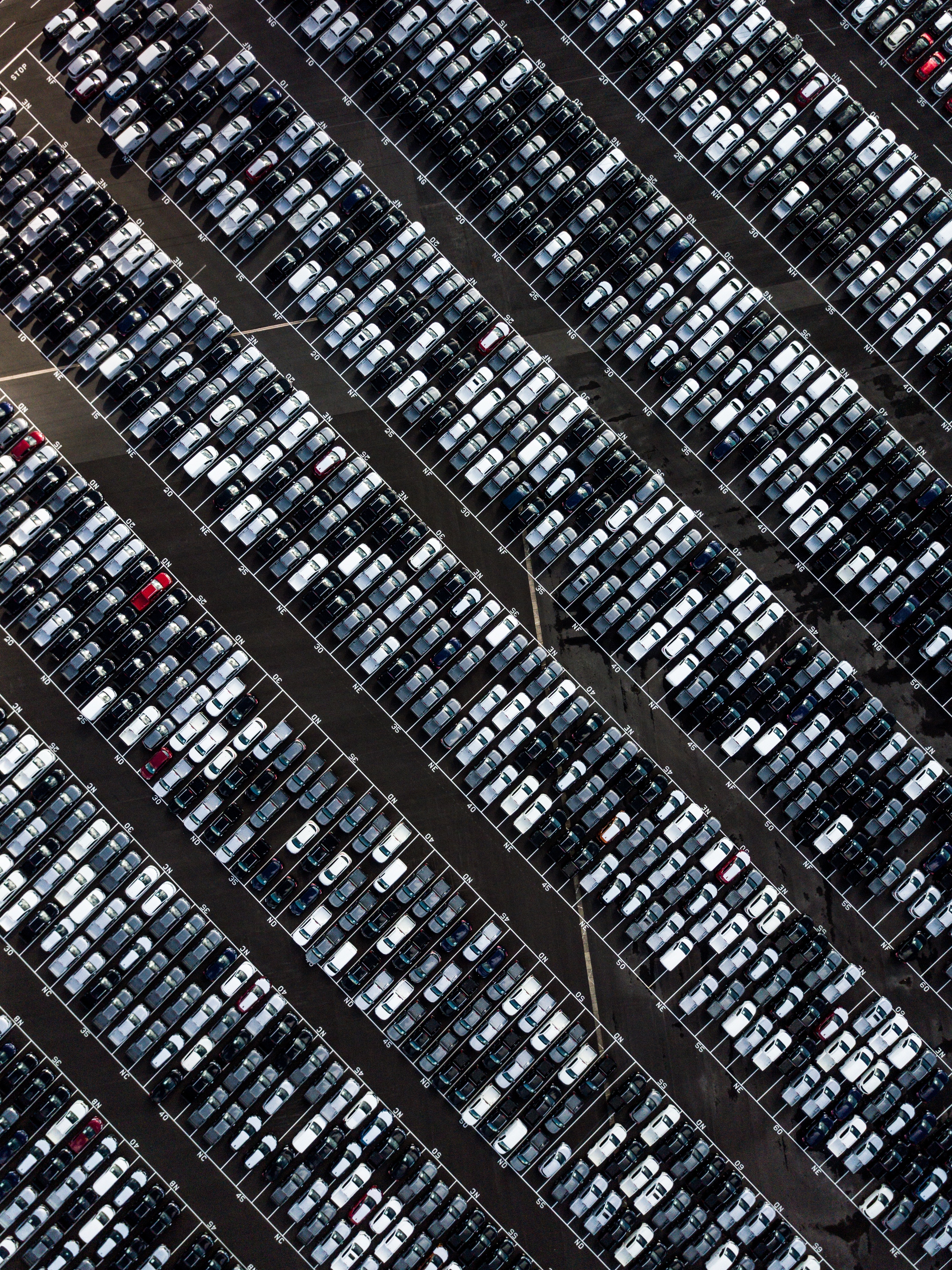 parking, cars, dividing lines HD wallpaper