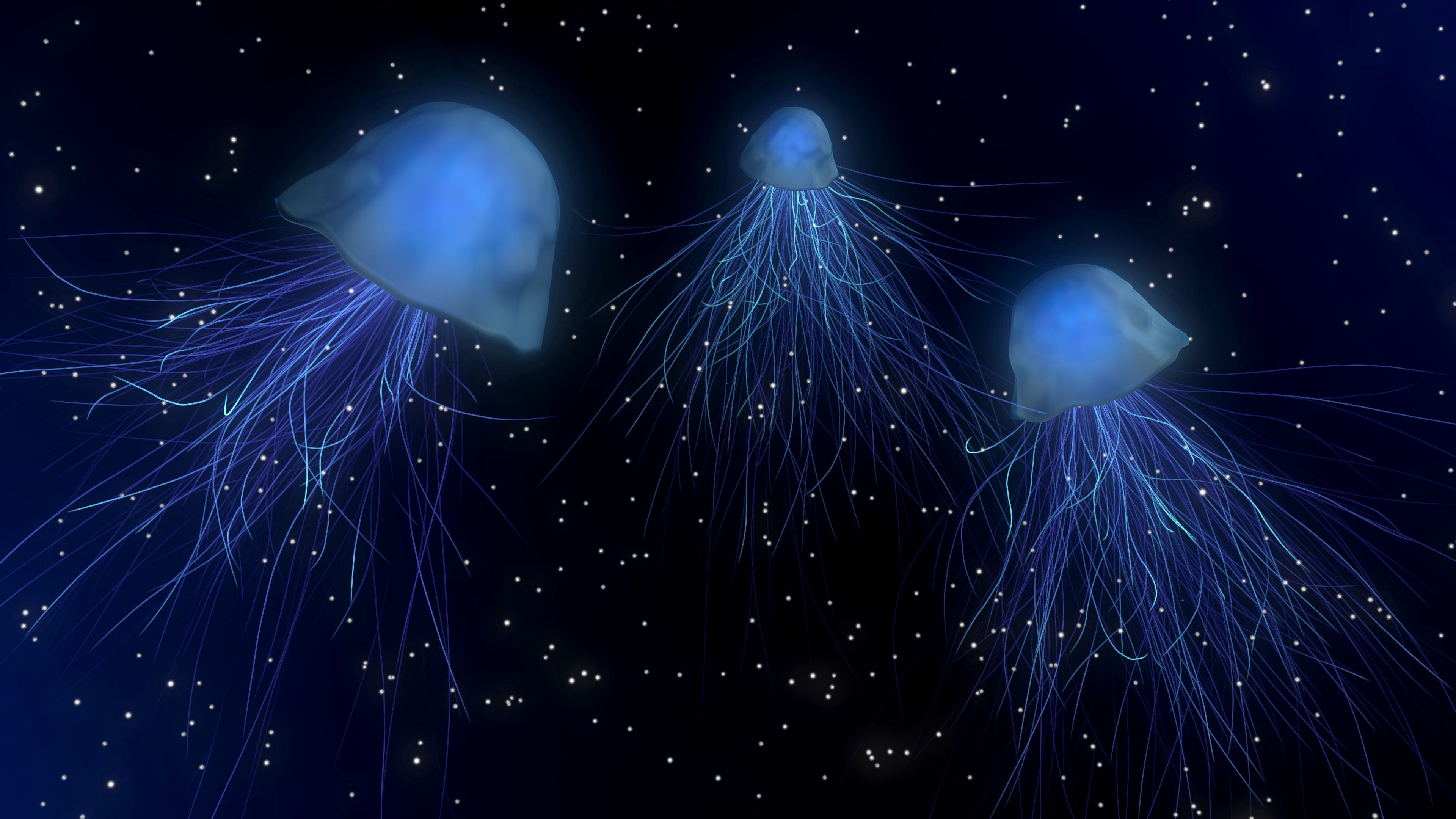 139928 скачать картинку подводный мир, медузы, космос, абстракция - обои и заставки бесплатно