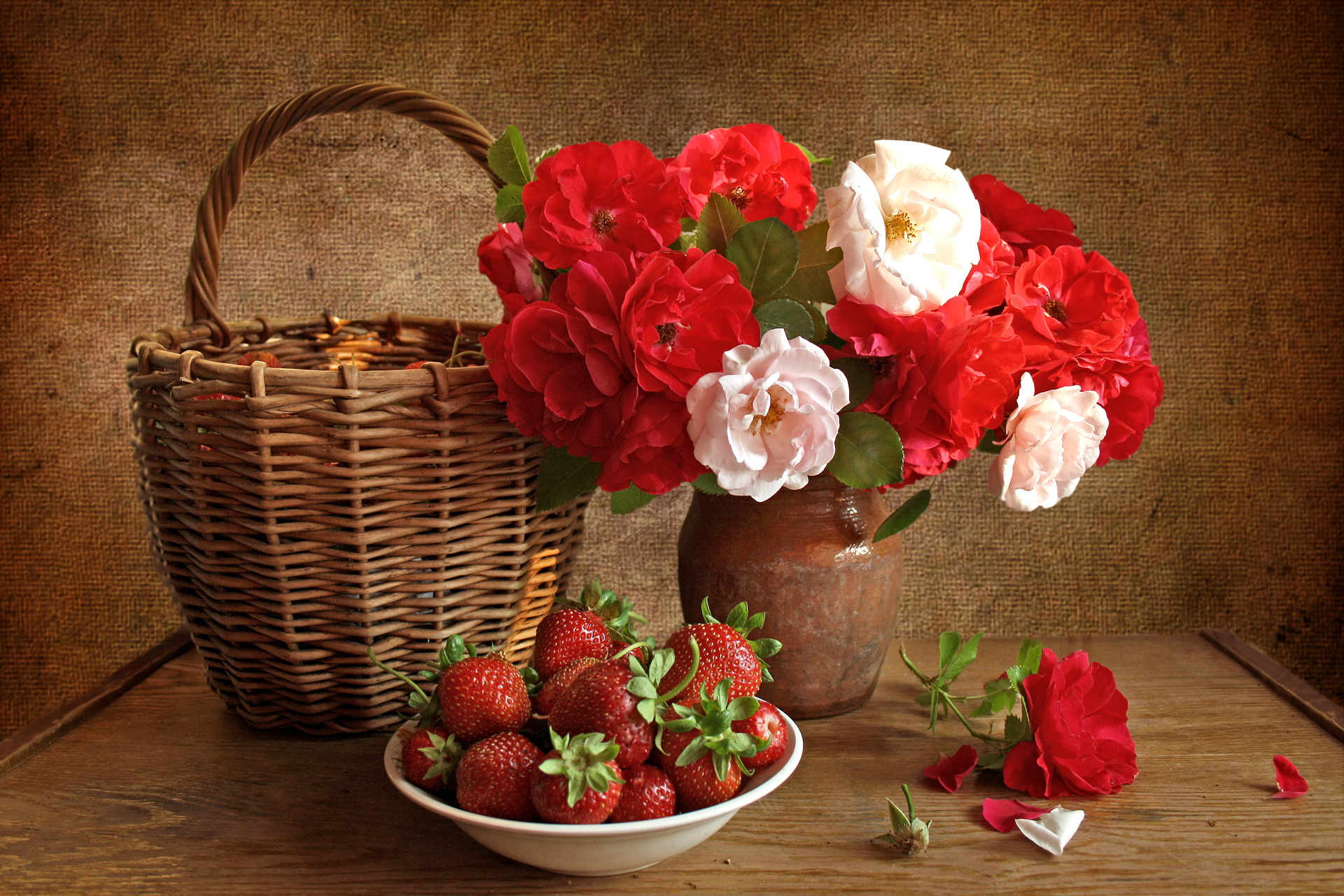 Download mobile wallpaper Strawberry, Still Life, Flower, Photography for free.