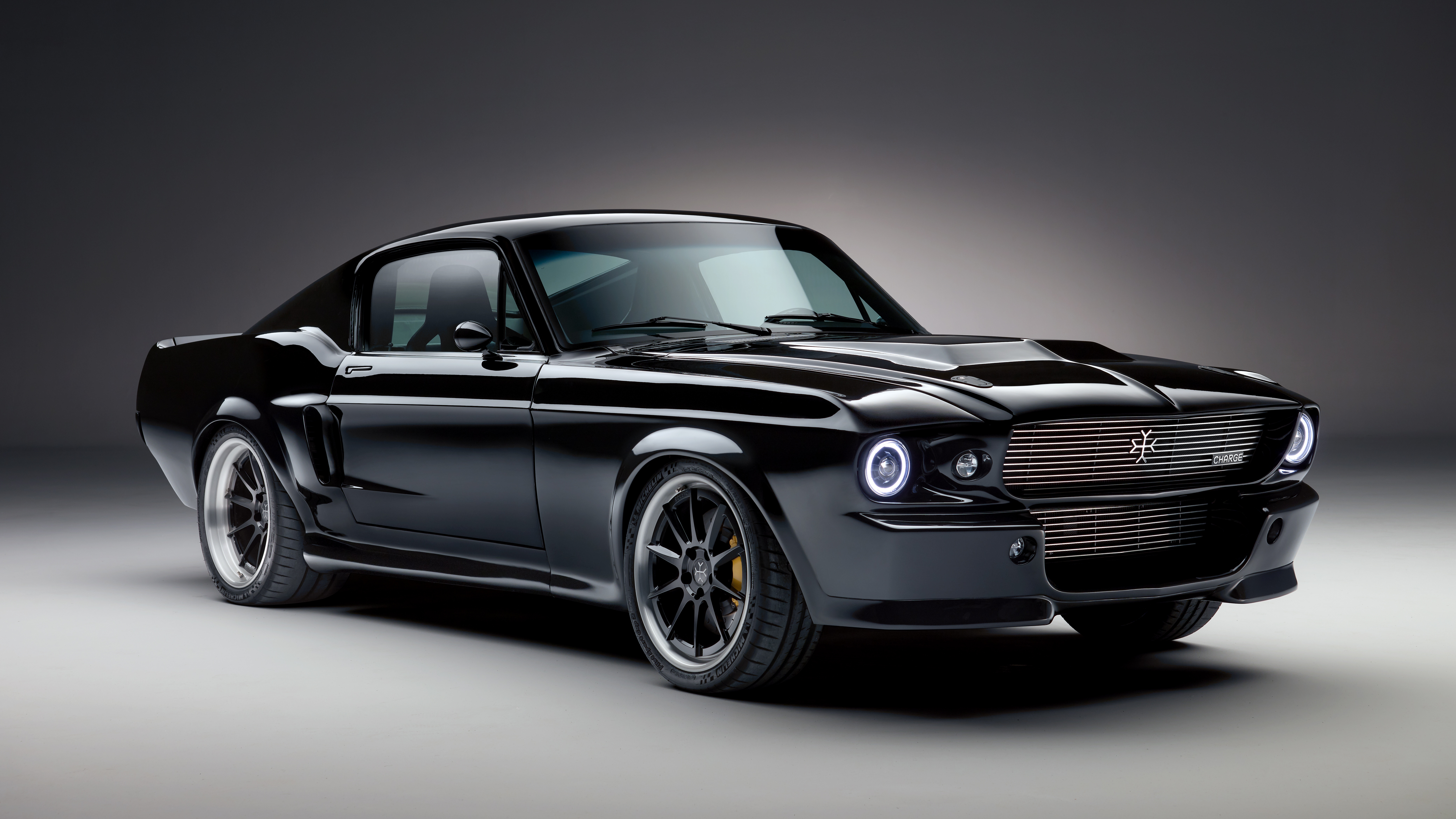 black car, vehicles, ford mustang, car, electric car, ford, muscle car