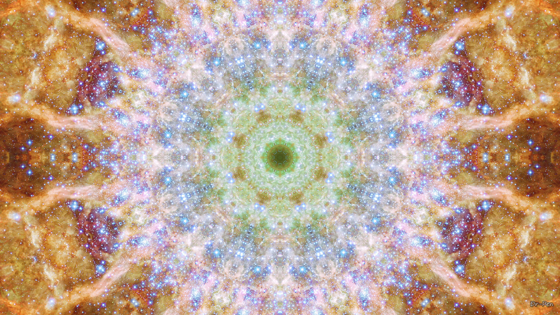 Free download wallpaper Abstract, Pattern, Galaxy, Space, Mandala, Manipulation, Orange (Color) on your PC desktop