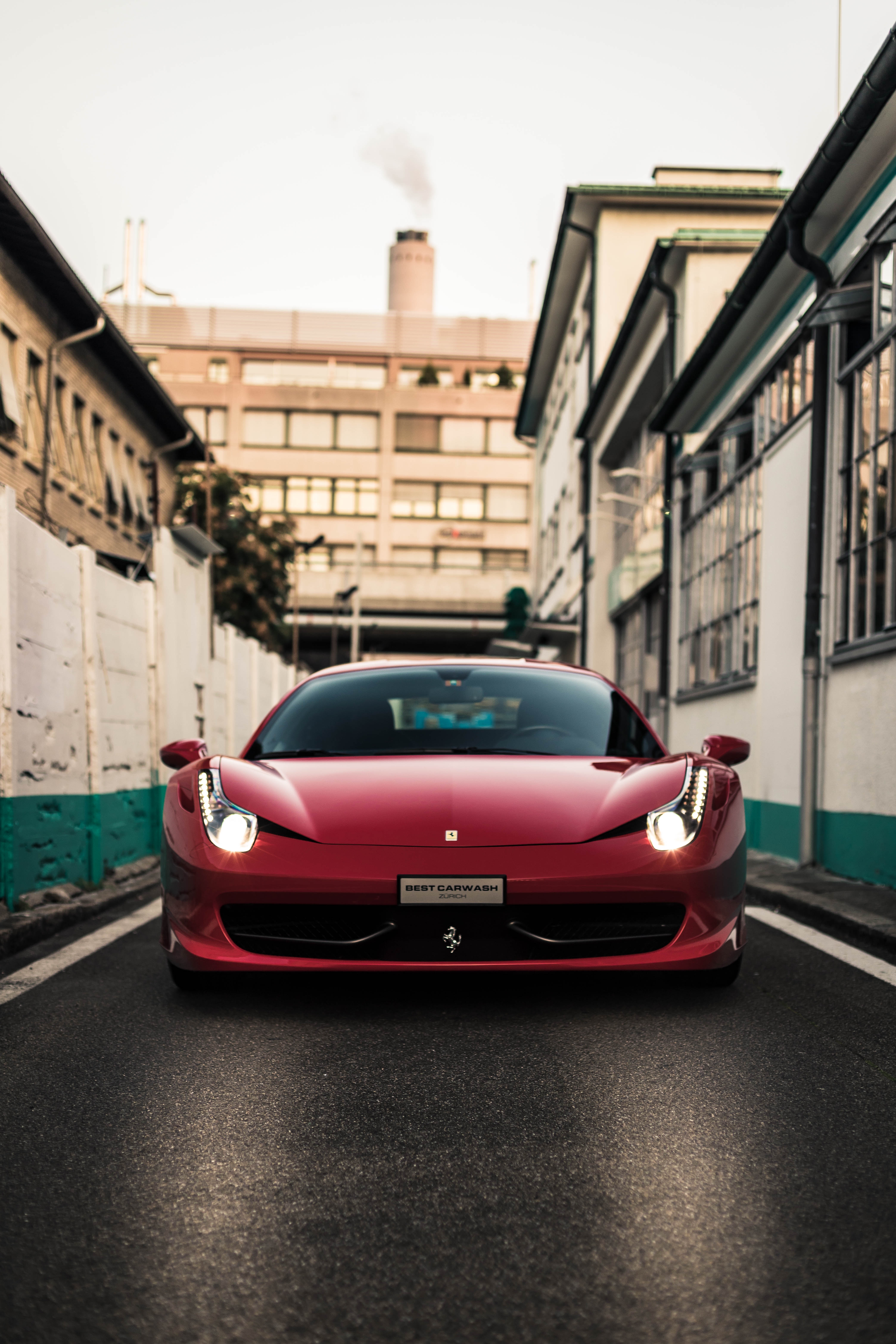 ferrari, sports car, cars, front view, sports, red