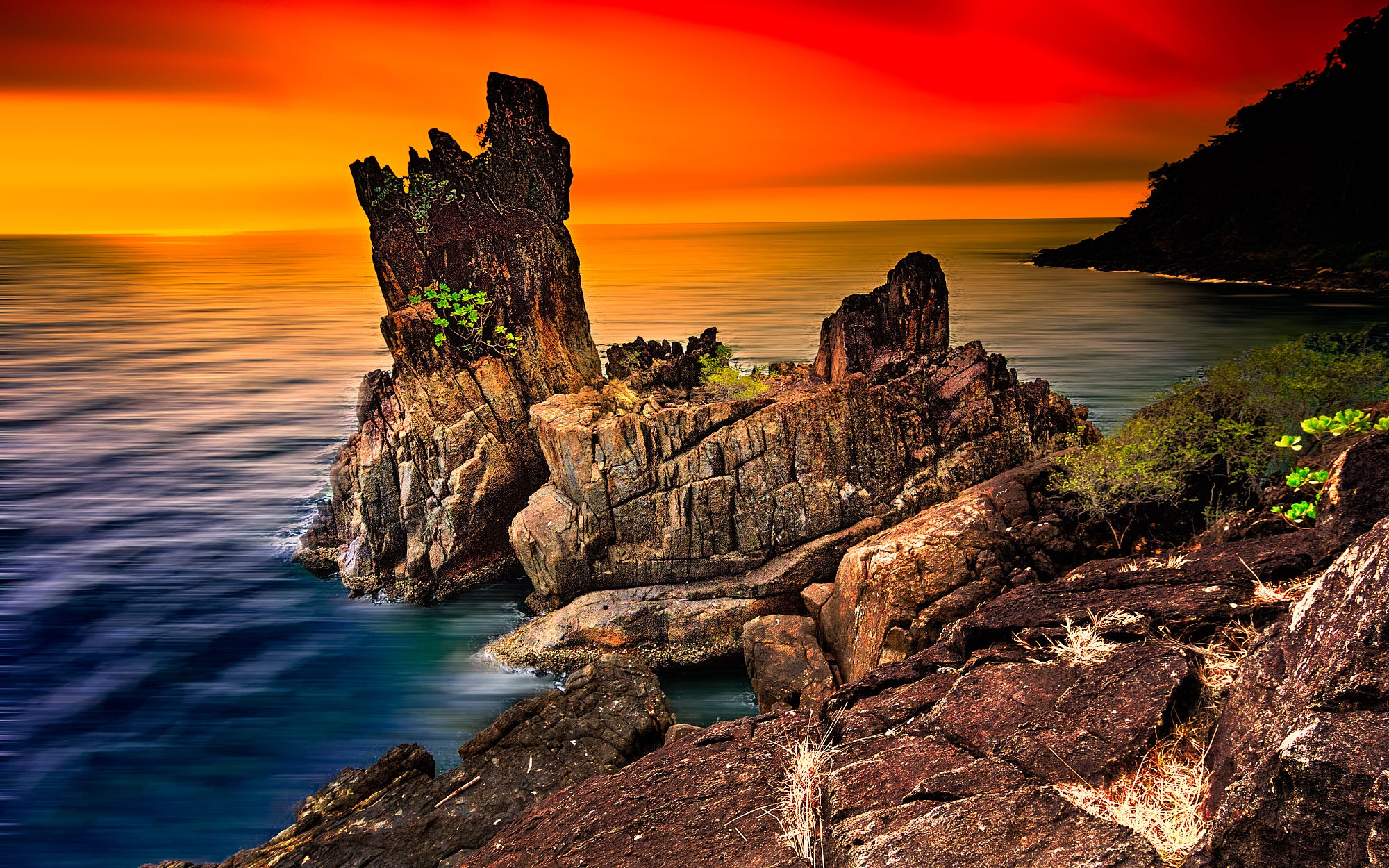 Free download wallpaper Landscape, Nature, Sunset, Sea, Horizon, Earth, Coastline, Thailand on your PC desktop