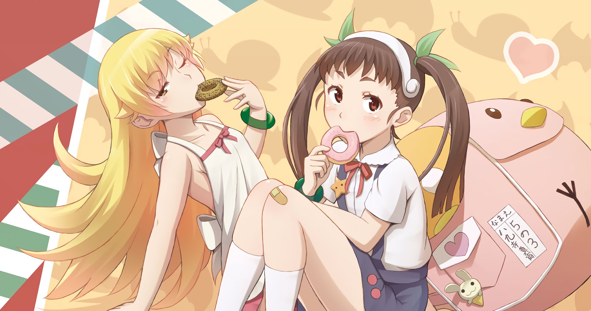 Handy-Wallpaper Animes, Monogatari (Serie), Mayoi Hachikuji, Shinobu Oshino kostenlos herunterladen.