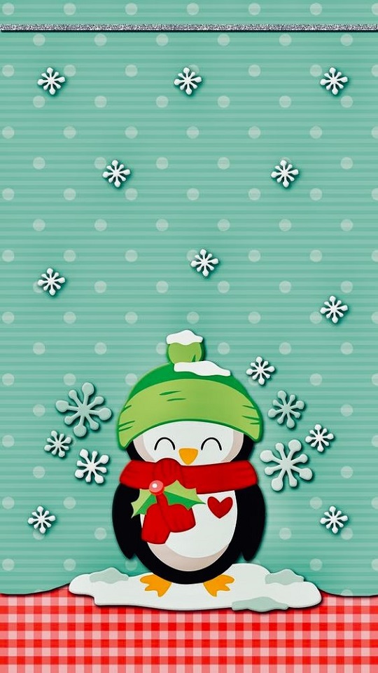 Descarga gratuita de fondo de pantalla para móvil de Navidad, Día Festivo, Copo De Nieve, Pingüino.