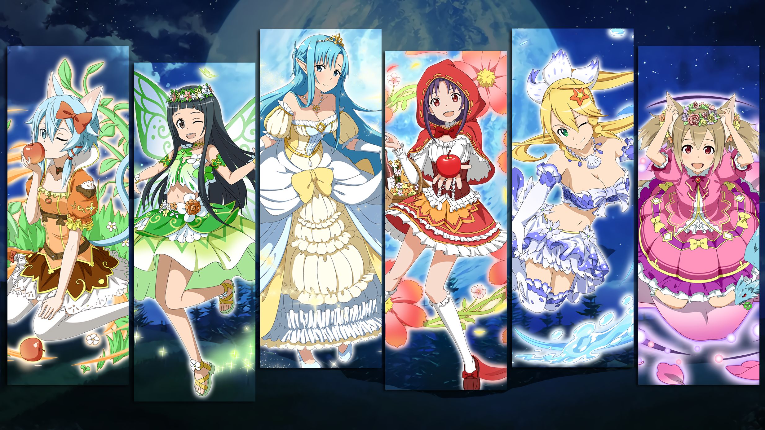 Download mobile wallpaper Anime, Sword Art Online, Asuna Yuuki, Sinon (Sword Art Online), Yui (Sword Art Online), Leafa (Sword Art Online), Yuuki Konno, Sword Art Online: Memory Defrag for free.