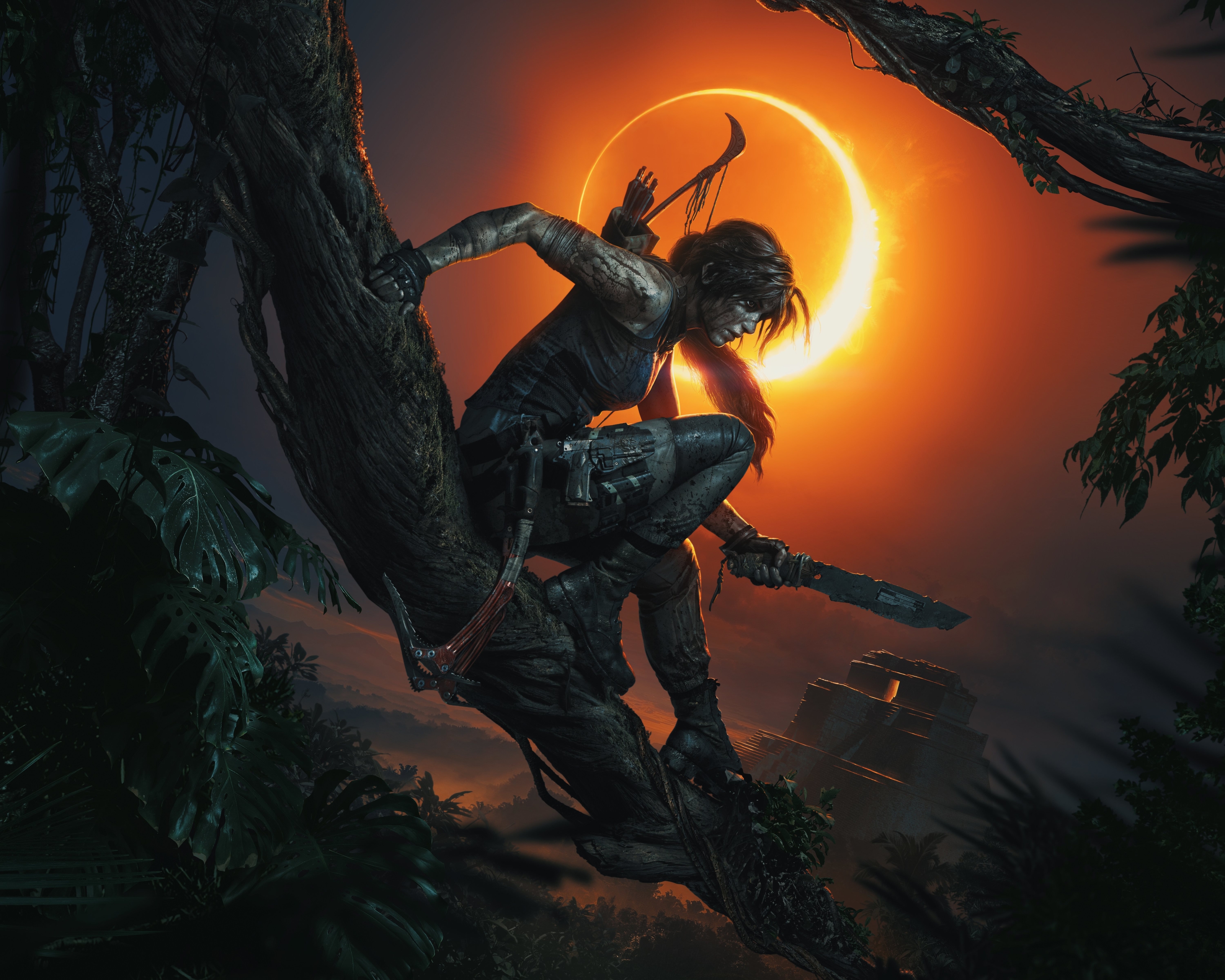 Baixar papel de parede para celular de Noite, Tomb Raider, Videogame, Mulher Guerreira, Lara Croft, Shadow Of The Tomb Raider gratuito.