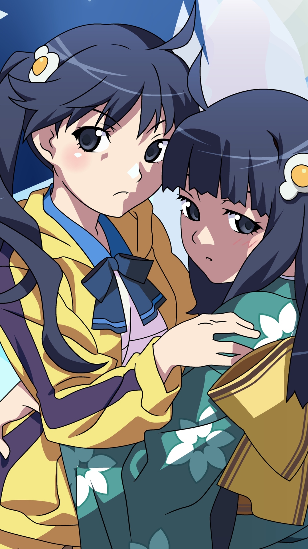 Handy-Wallpaper Animes, Monogatari (Serie), Karen Araragi, Tsukihi Araragi kostenlos herunterladen.