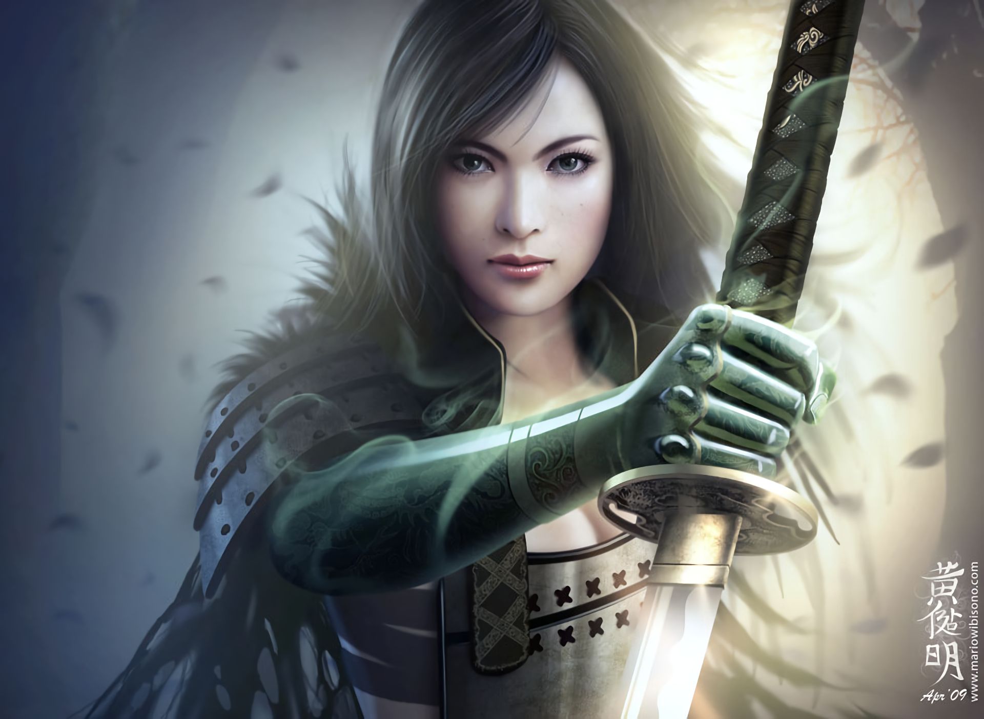 233637 descargar fondo de pantalla mujer guerrera, fantasía, leyenda de los cinco anillos, armadura, samurái: protectores de pantalla e imágenes gratis