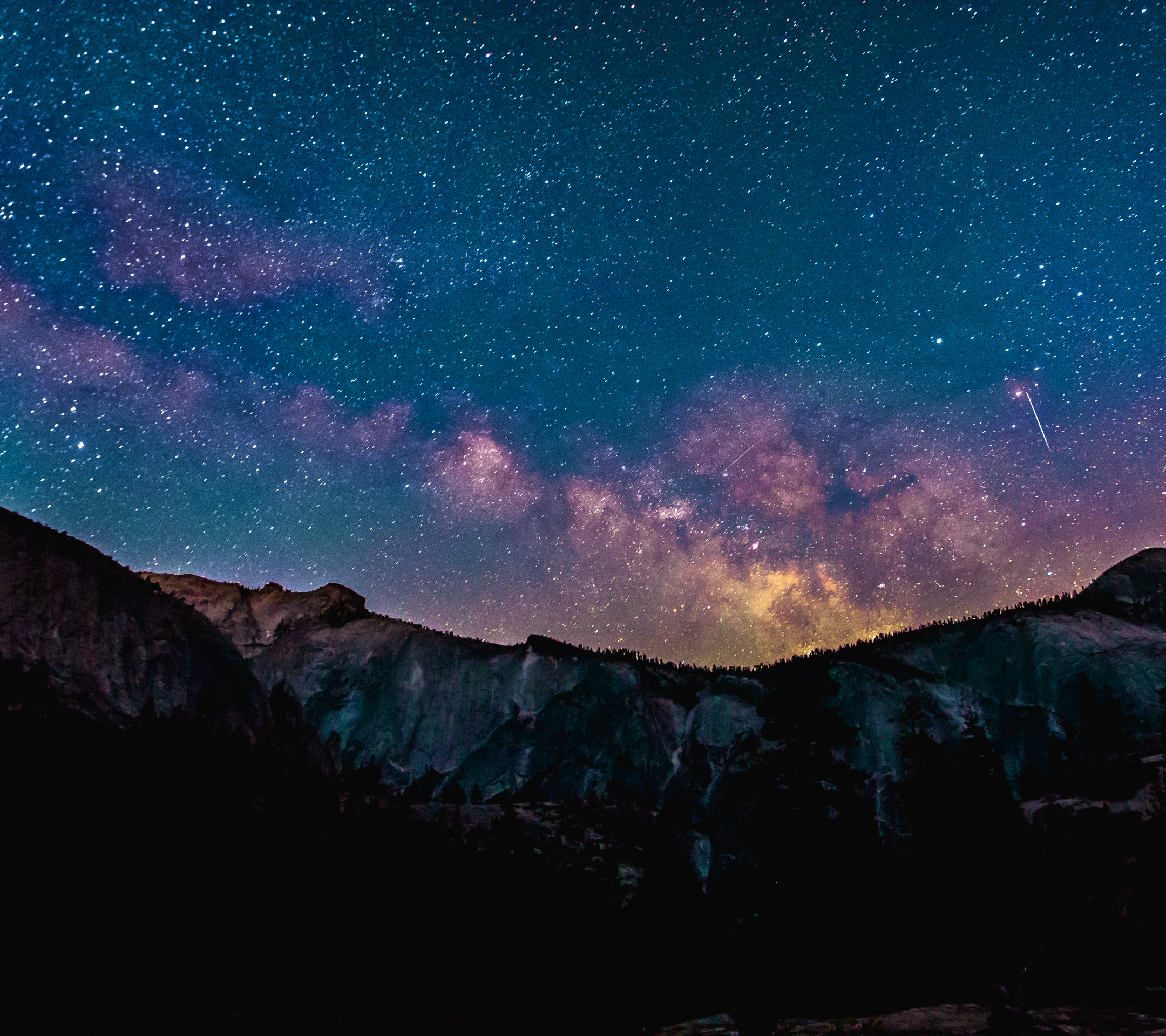 Free download wallpaper Nature, Sky, Stars, Night, Mountain, Starry Sky, Earth, Milky Way, Cliff on your PC desktop
