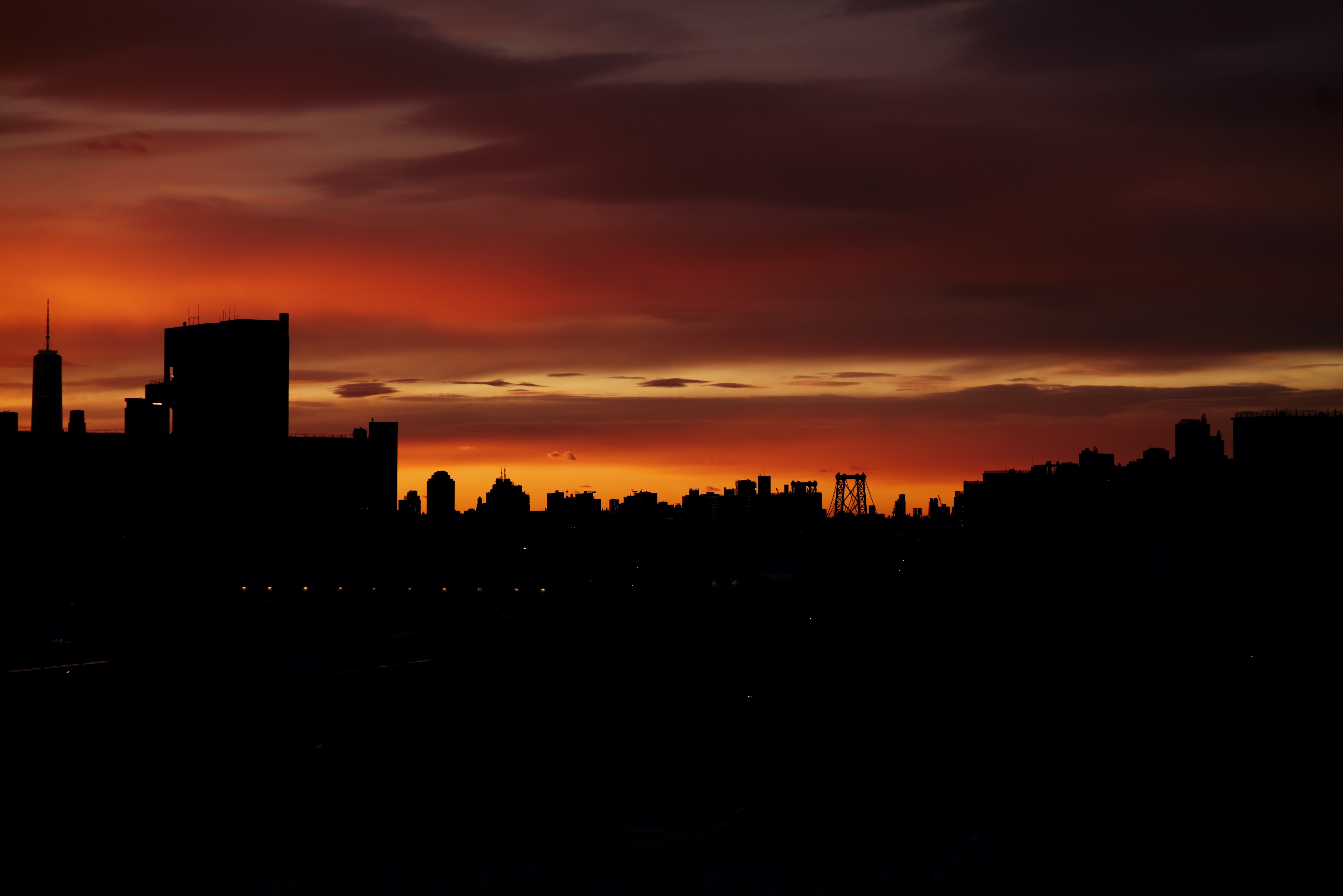 Download mobile wallpaper Miscellaneous, City, Miscellanea, Sunset, Silhouette for free.