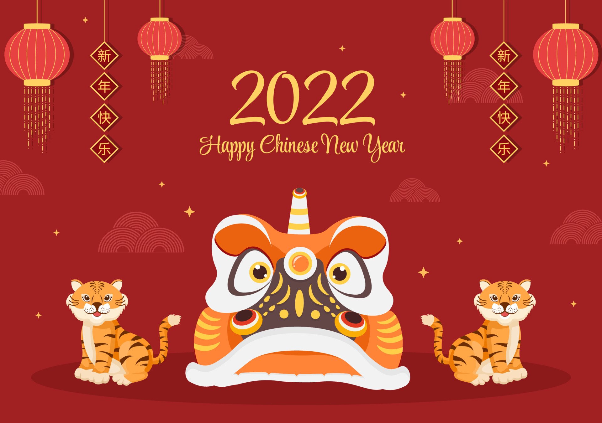 1058101 Hintergrundbild herunterladen feiertage, chinesisches neujahrsfest, jahr des tigers - Bildschirmschoner und Bilder kostenlos