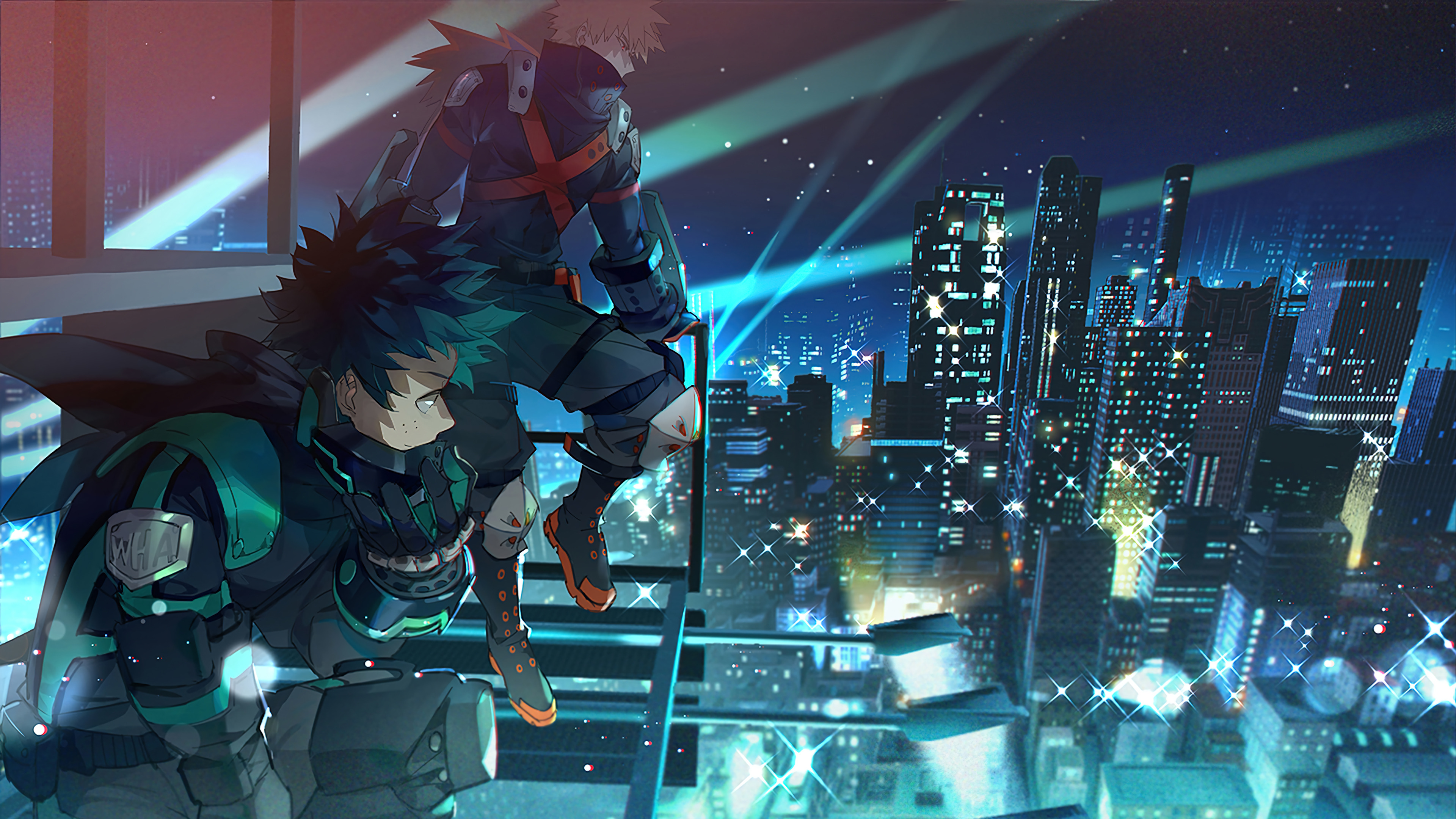 Handy-Wallpaper Animes, Izuku Midoriya, Katsuki Bakugou, Boku No Hero Academia kostenlos herunterladen.