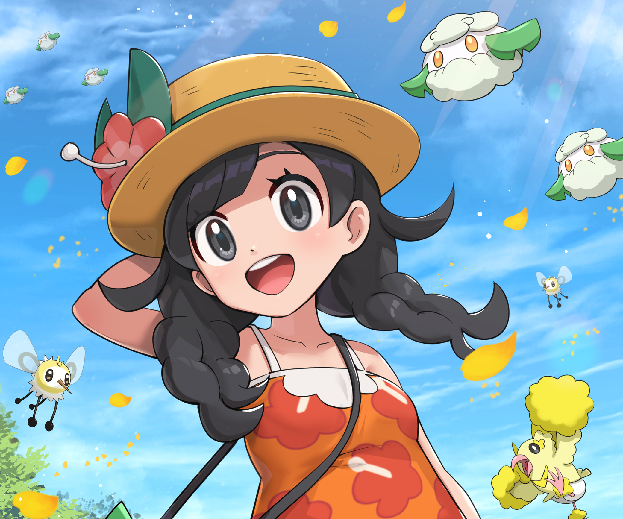 Handy-Wallpaper Pokémon, Animes, Cottonee (Pokémon), Cutiefly (Pokémon), Selene (Pokémon) kostenlos herunterladen.