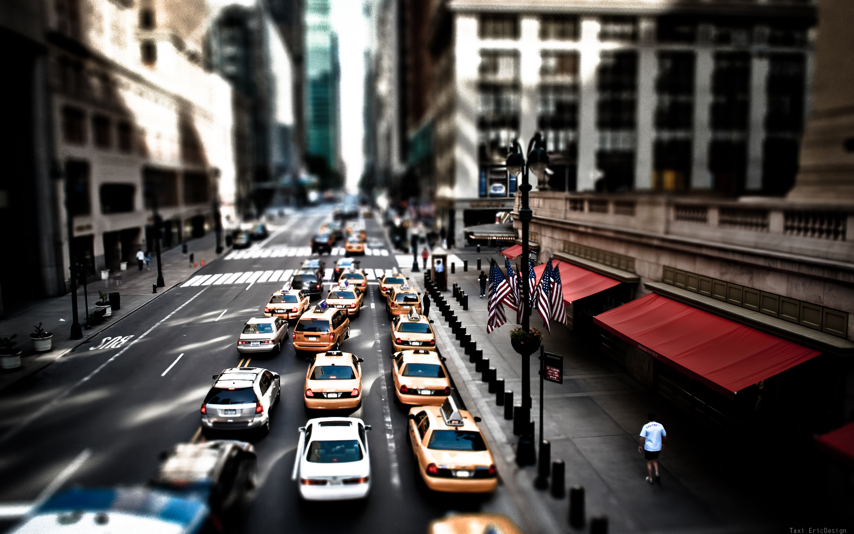 photography, tilt shift, new york, taxi