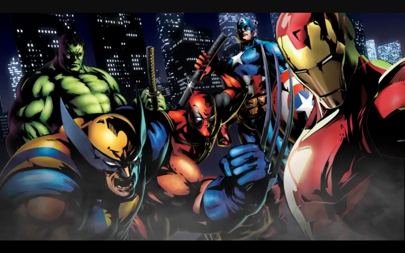 Скачать картинку Росомаха, Комиксы, Железный Человек, Капитан Америка, Мстители, Халк в телефон бесплатно.