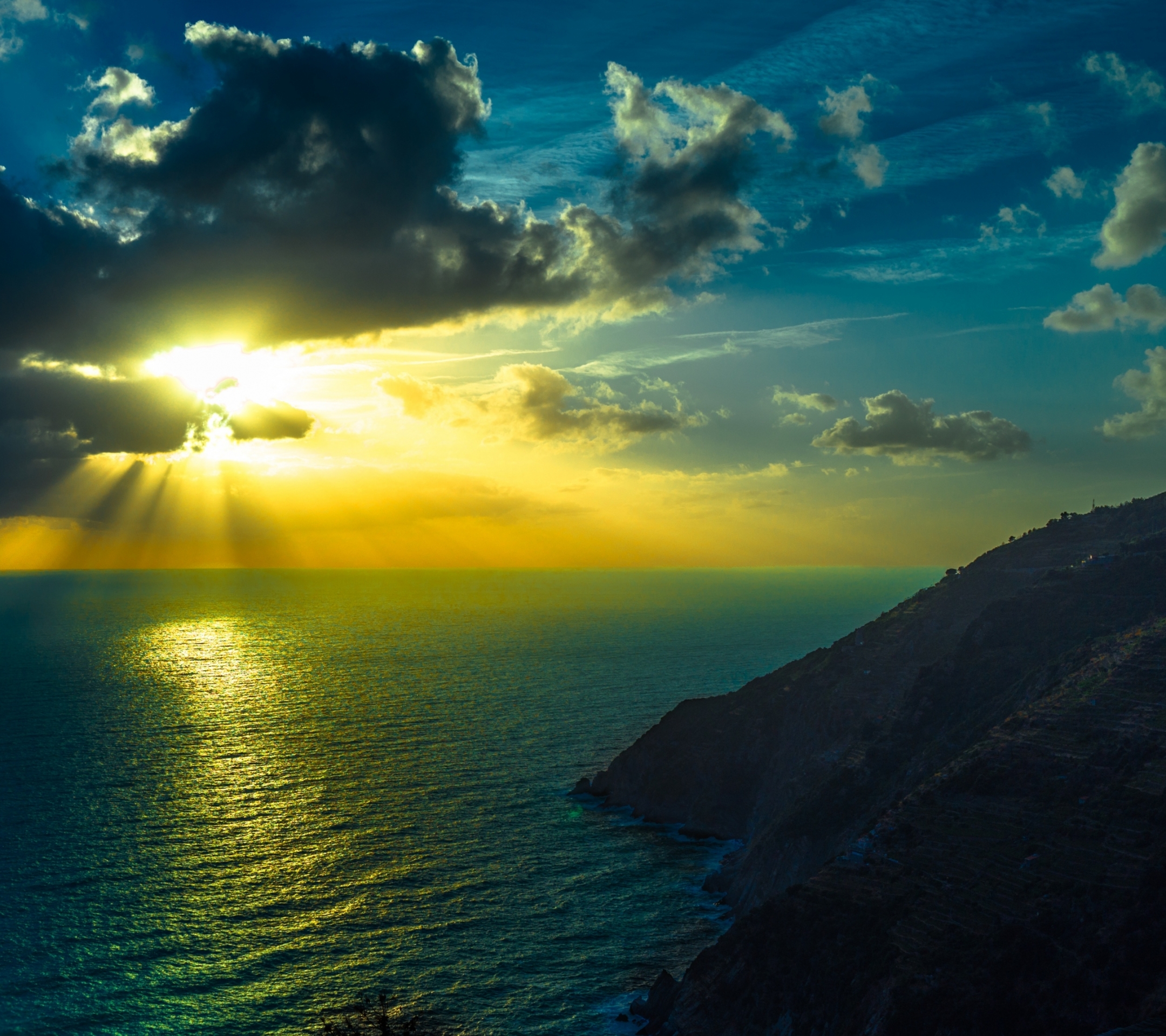 Laden Sie das Ozean, Wolke, Meer, Sonnenuntergang, Sonnenstrahl, Erde/natur, Sonnenbohne-Bild kostenlos auf Ihren PC-Desktop herunter