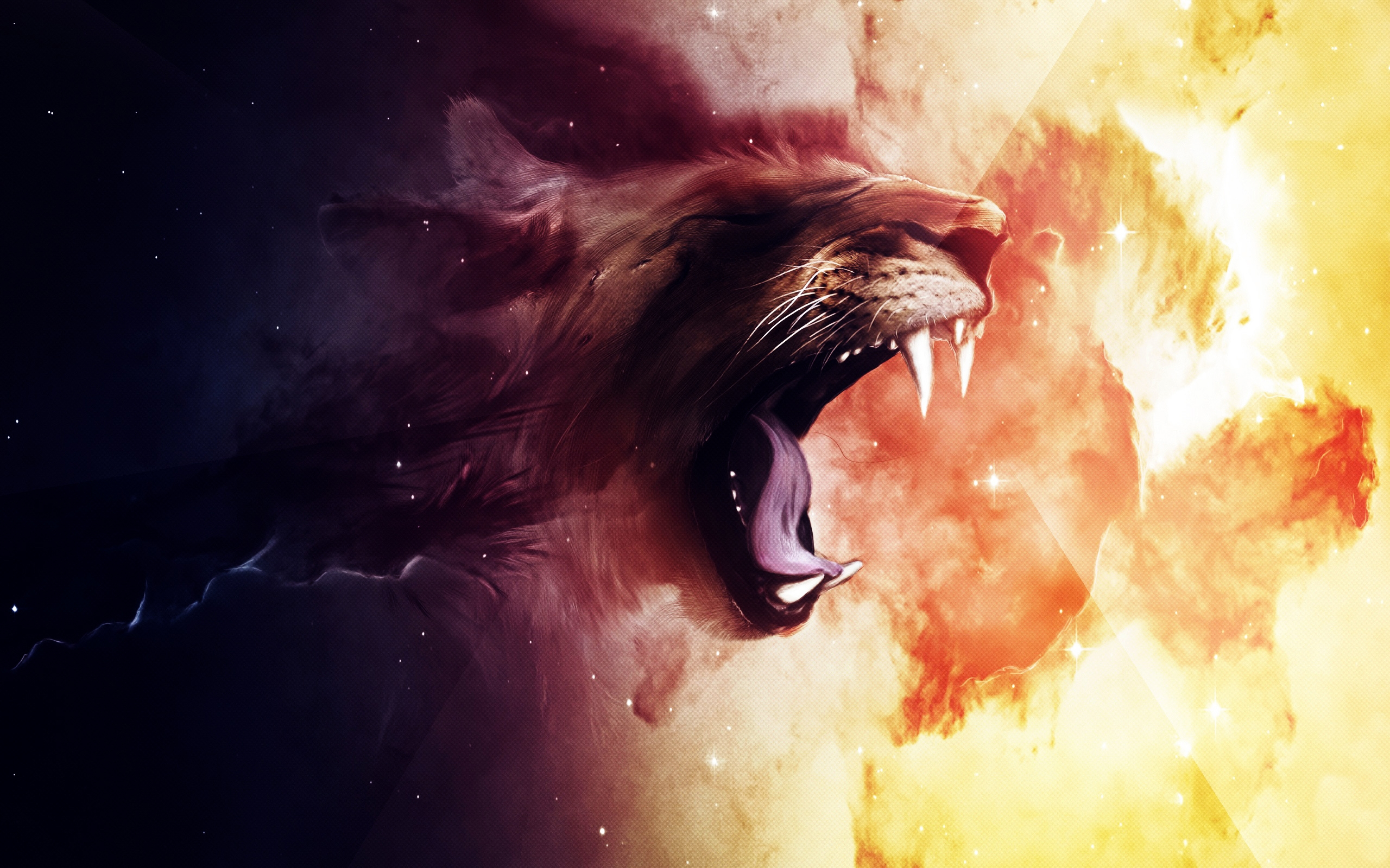 Free download wallpaper Lion, Animal, Artistic, Face on your PC desktop