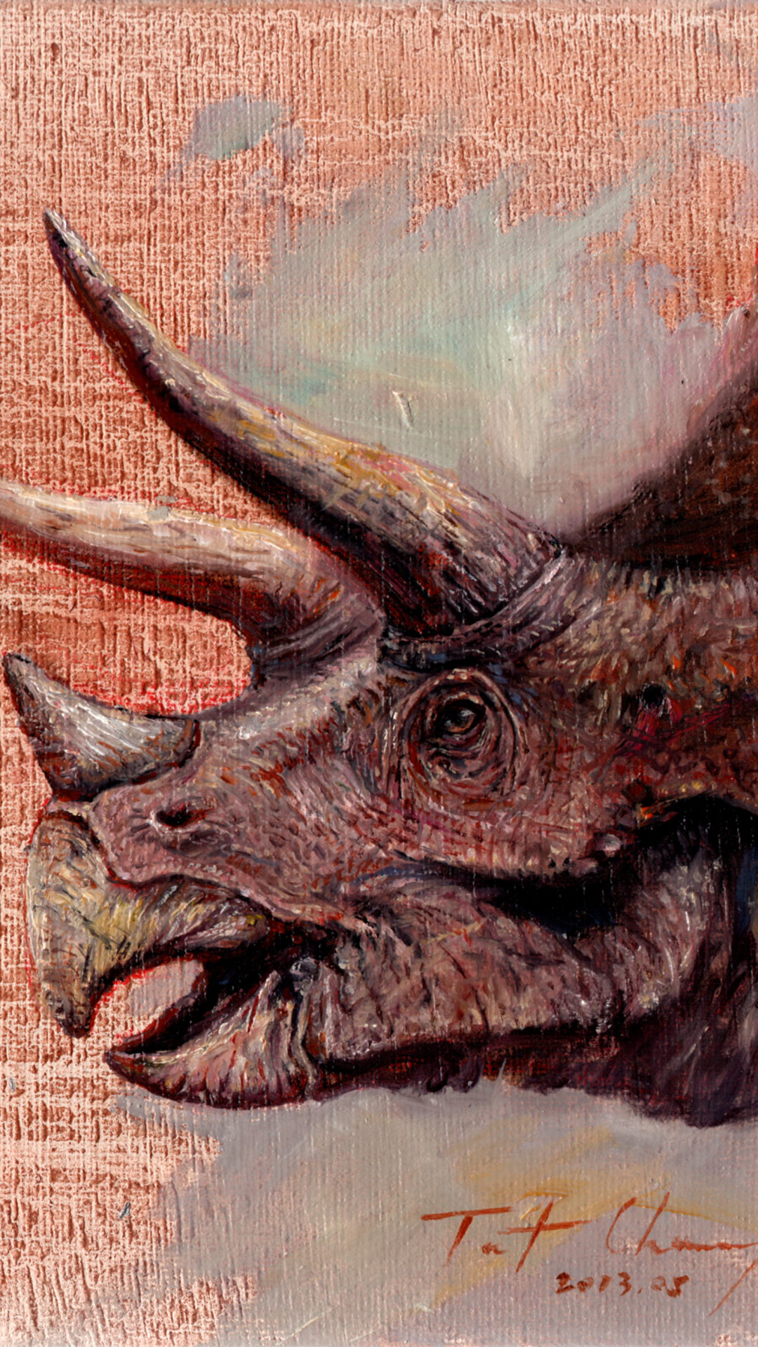 Descarga gratuita de fondo de pantalla para móvil de Animales, Dinosaurio, Triceratops.