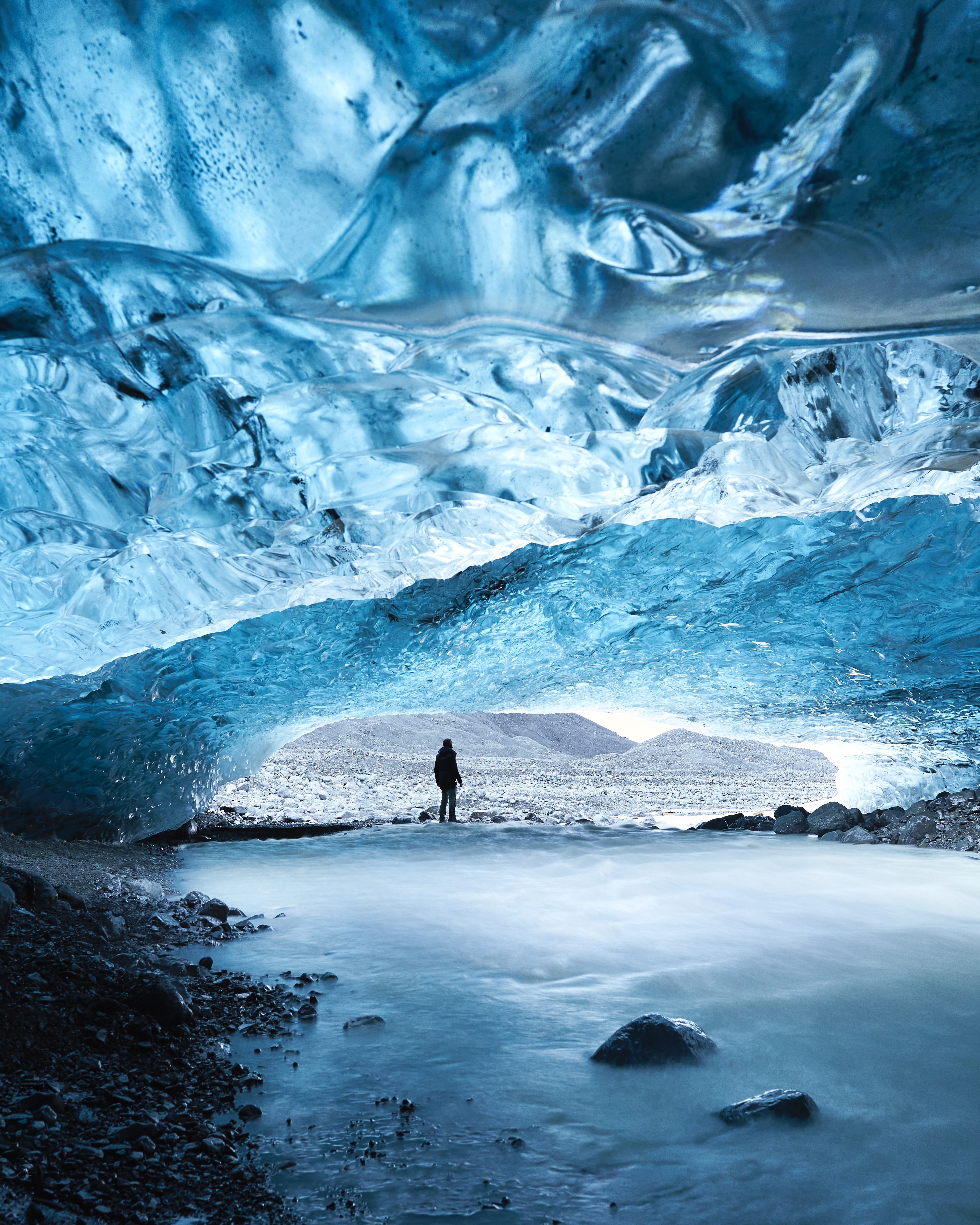 Скачать обои бесплатно Замерзший, Ледник, Лед, Человек, Разное, Пещера картинка на рабочий стол ПК