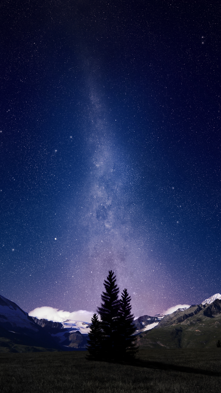 Download mobile wallpaper Sky, Stars, Night, Mountain, Photography, Manipulation for free.