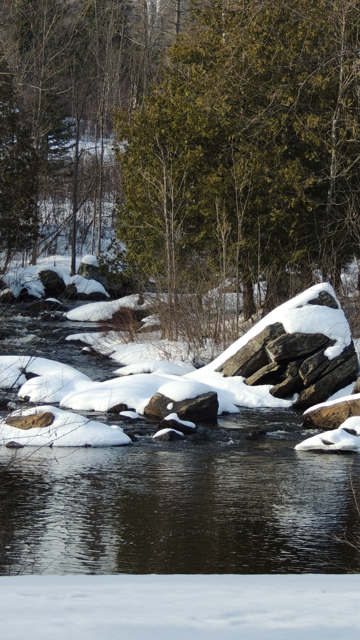 Скачать картинку Зима, Природа, Река, Земля/природа в телефон бесплатно.