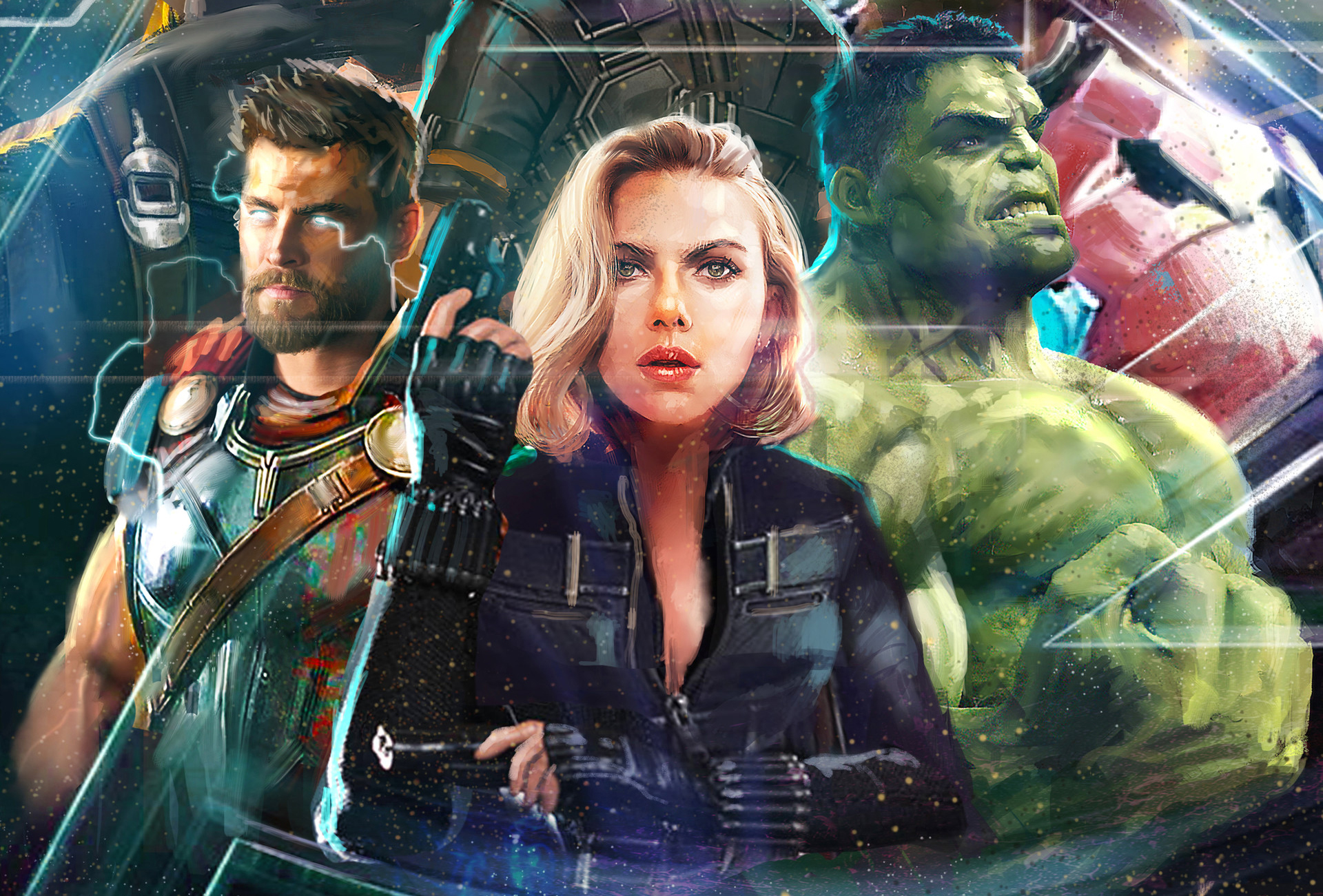 Laden Sie das Hulk, Filme, Thor, Schwarze Witwe, Die Rächer, Avengers: Infinity War-Bild kostenlos auf Ihren PC-Desktop herunter