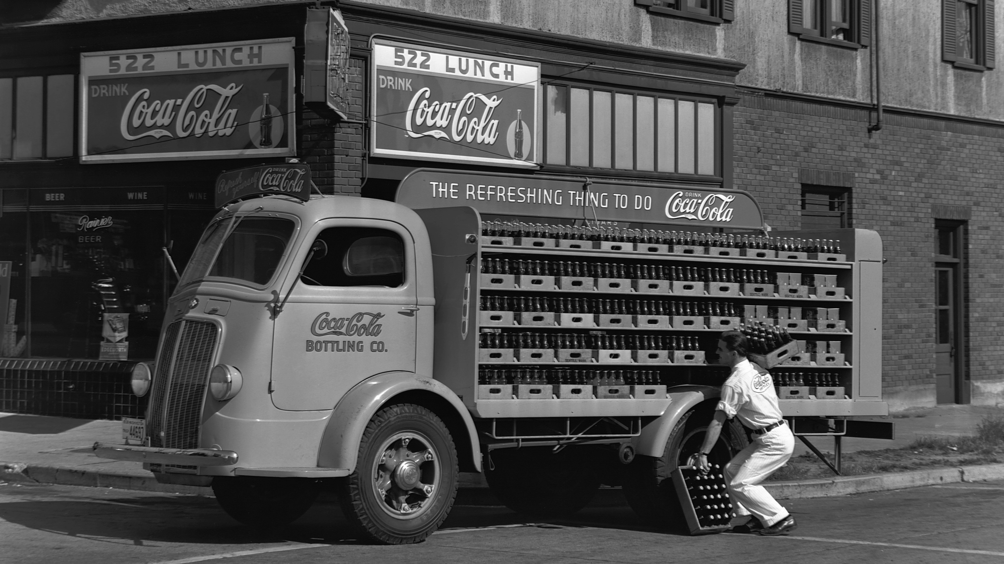 Handy-Wallpaper Coca Cola, Lkw, Fahrzeuge kostenlos herunterladen.