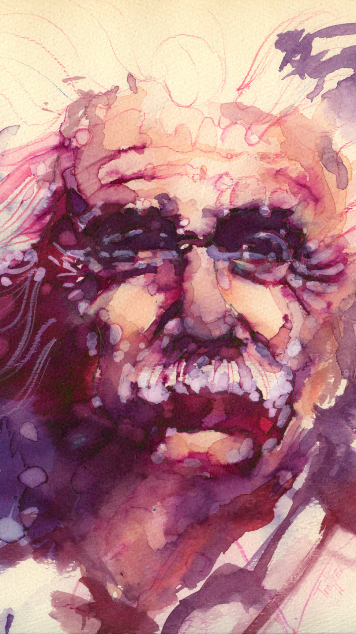 無料モバイル壁紙ペインティング, 水彩, 有名人, アルバート・アインシュタインをダウンロードします。