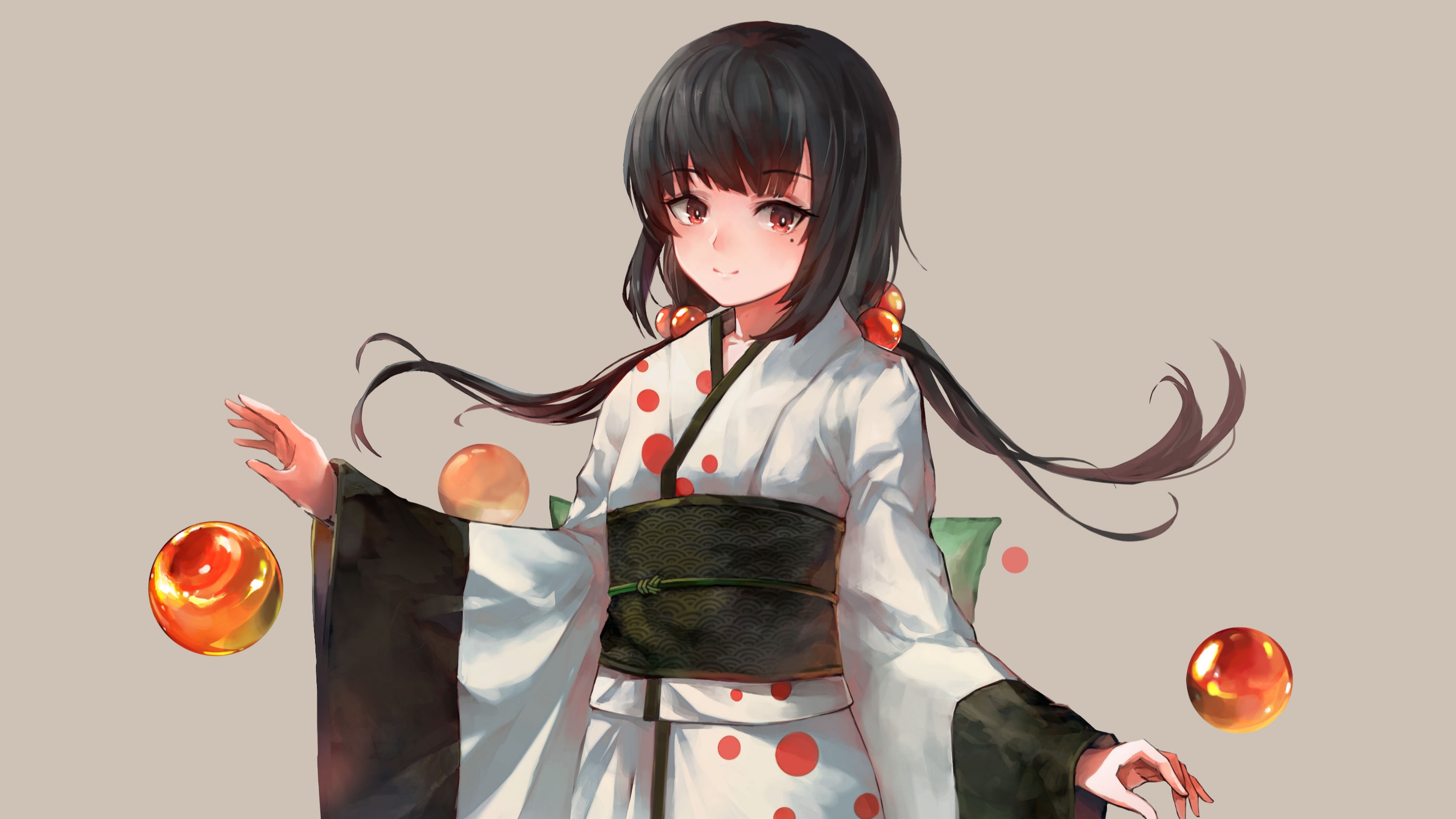 Free download wallpaper Anime, Kimono, Original, Red Eyes, Black Hair on your PC desktop