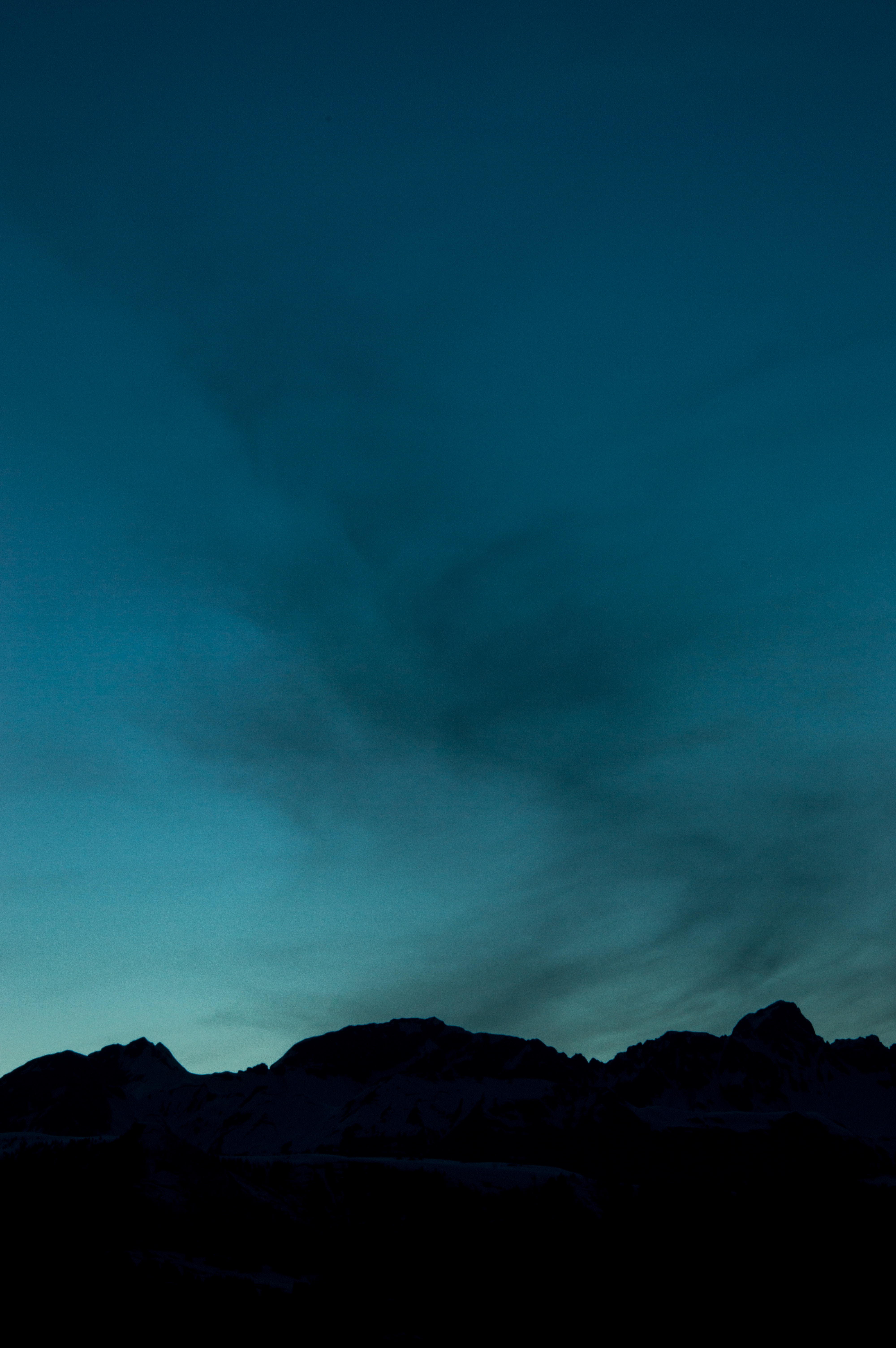 mountains, dark, twilight, dusk, outlines HD wallpaper