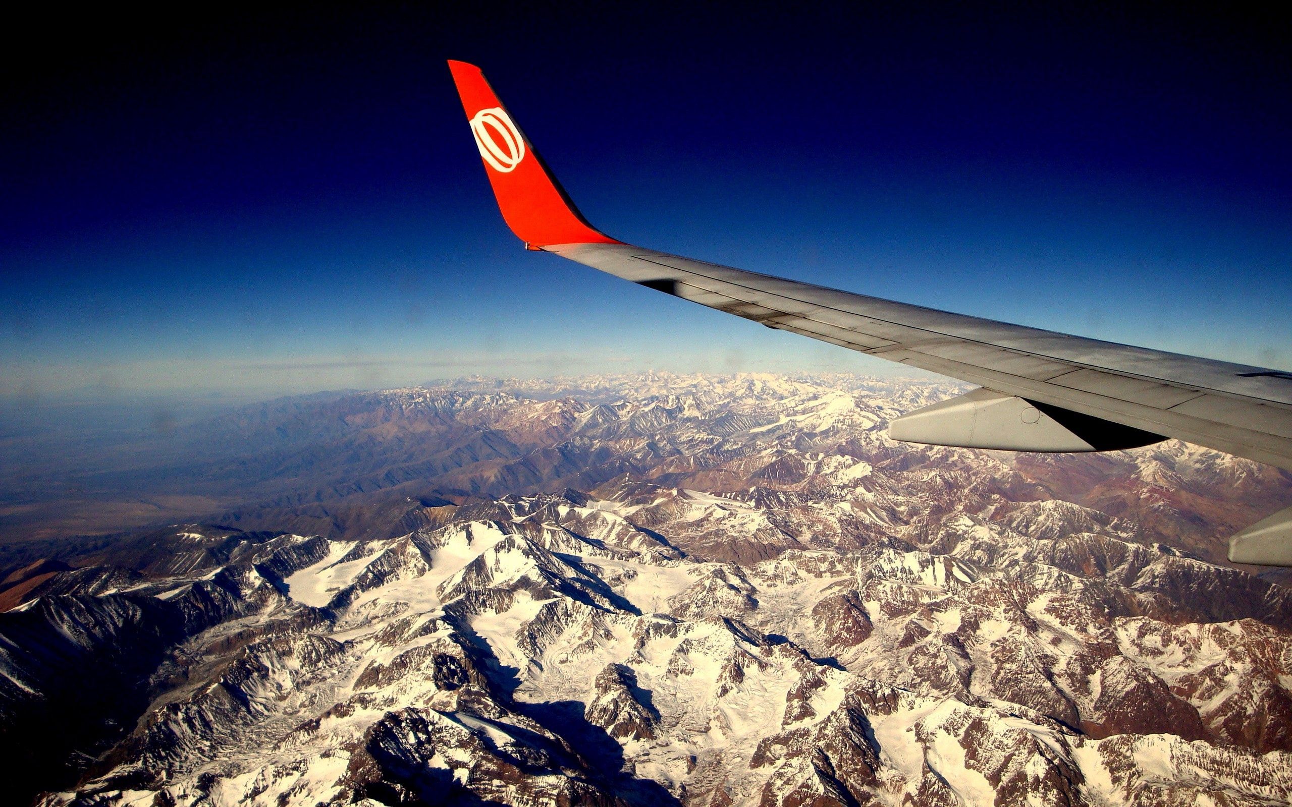 plane, nature, mountains, red, flight, height, wing, airplane, ridge, spine