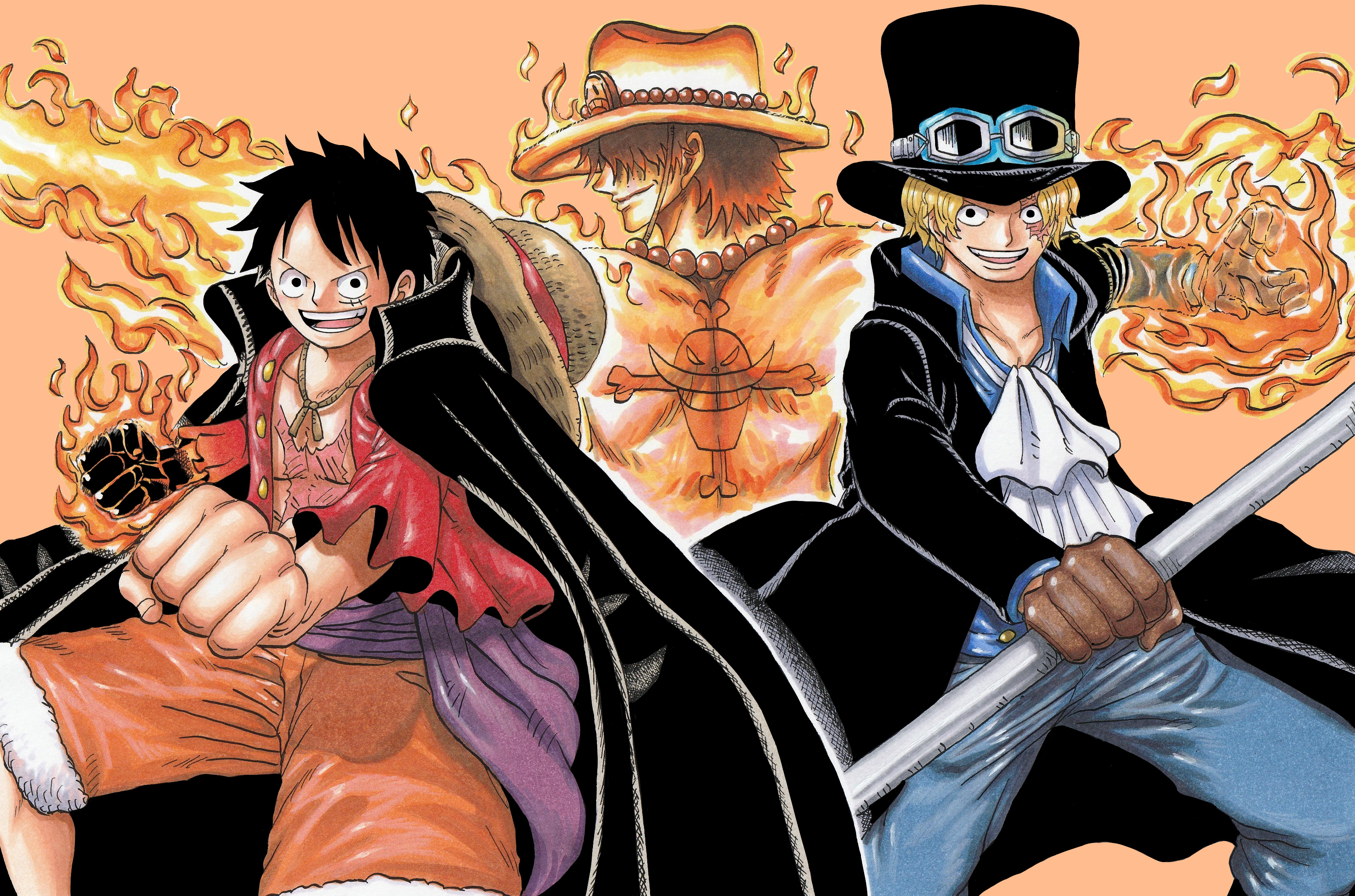Laden Sie das Animes, Portgas D Ace, One Piece, Affe D Luffy, Sabo (Einteiler)-Bild kostenlos auf Ihren PC-Desktop herunter