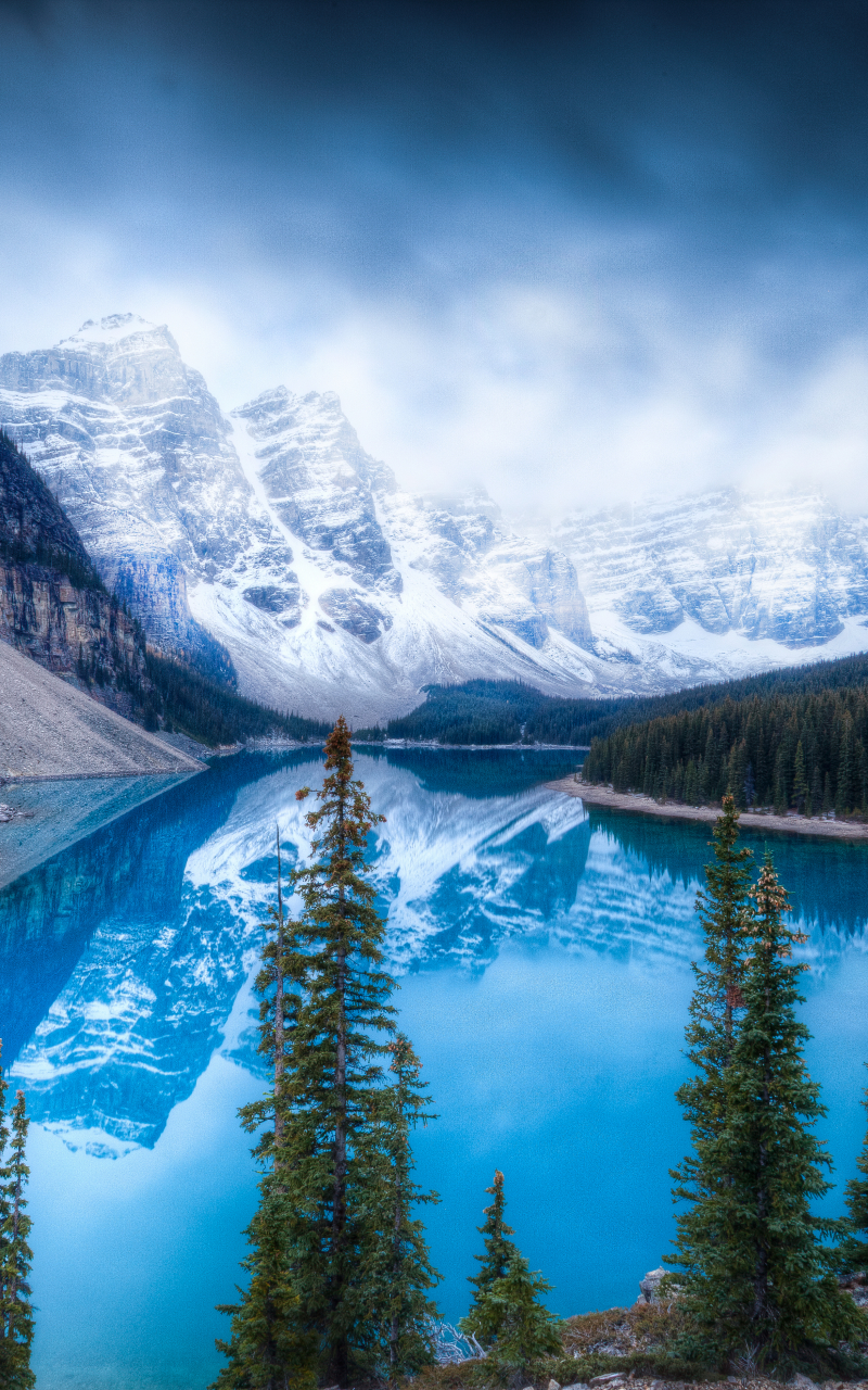 Download mobile wallpaper Lakes, Mountain, Lake, Reflection, Canada, Earth, Alberta, Moraine Lake, Banff National Park, Canadian Rockies, Valley Of Ten Peaks for free.