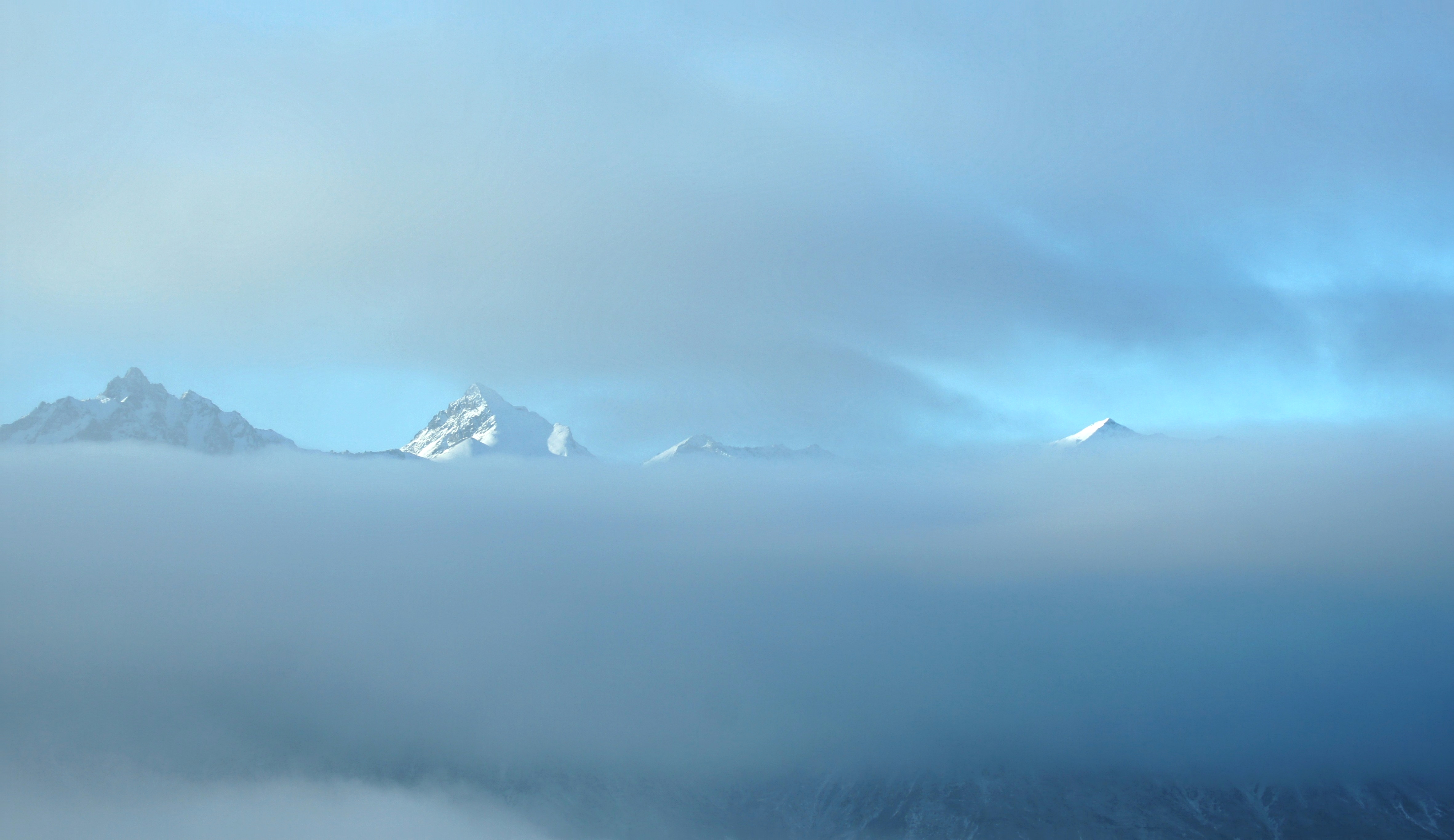 Download mobile wallpaper Nature, Mountain, Fog, Earth, Alaska for free.