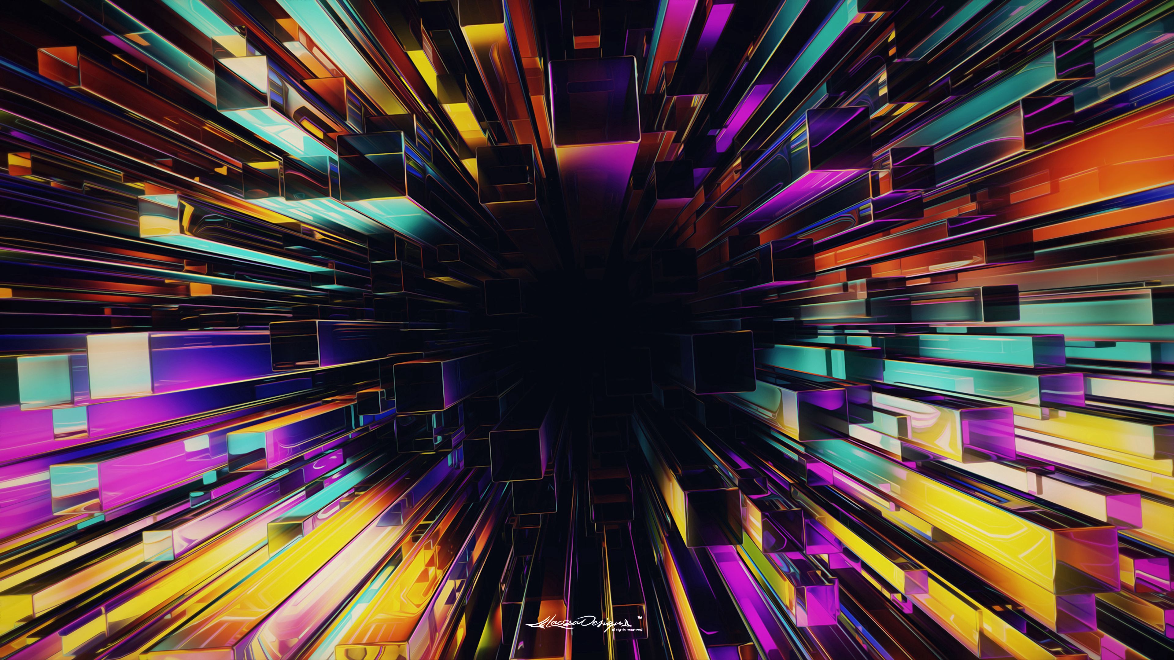 Download mobile wallpaper Motley, Multicolored, Abstract, Structure, 3D for free.