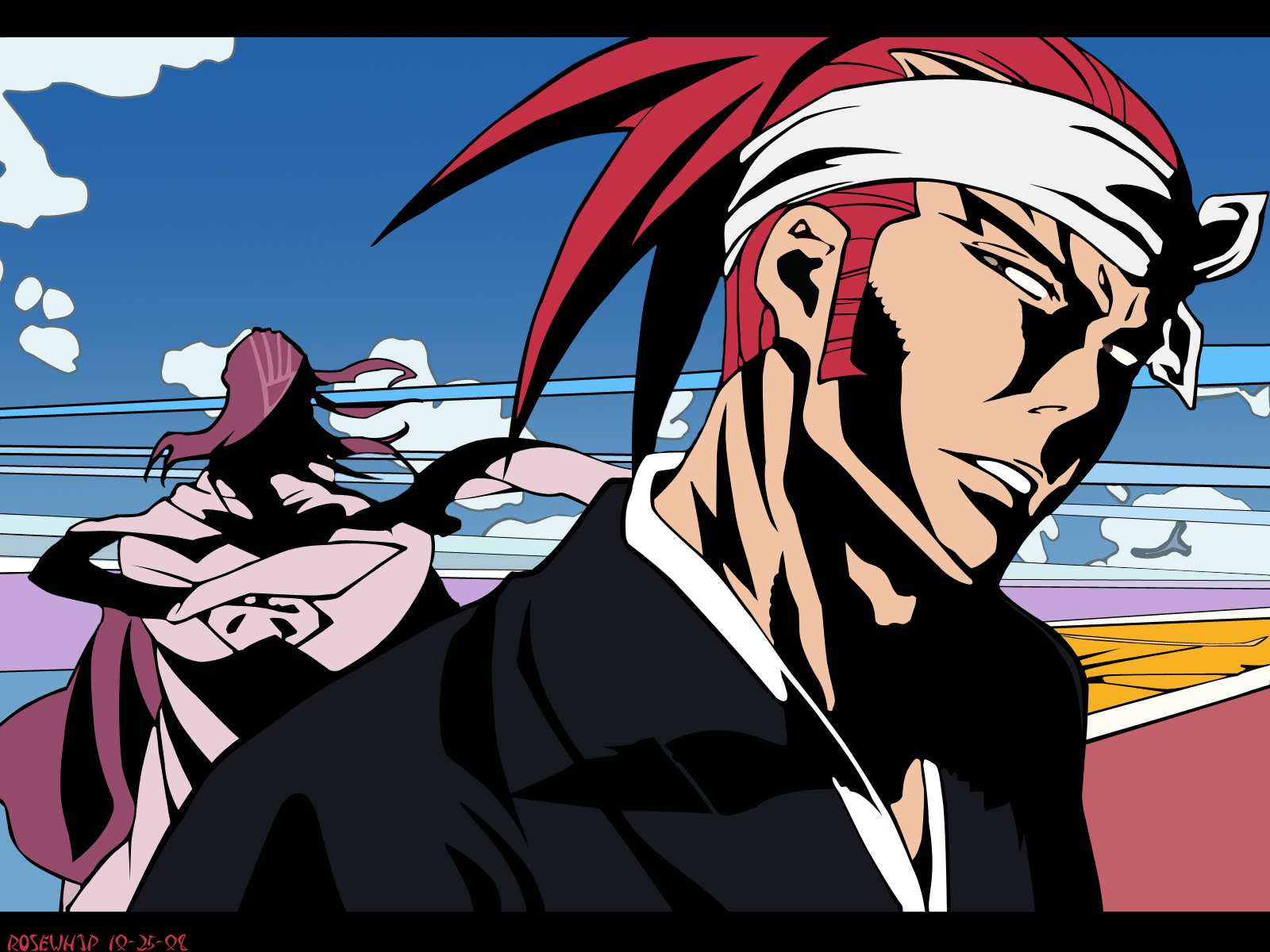Laden Sie das Bleach, Animes, Renji Abarai, Byakuya Kuchiki-Bild kostenlos auf Ihren PC-Desktop herunter
