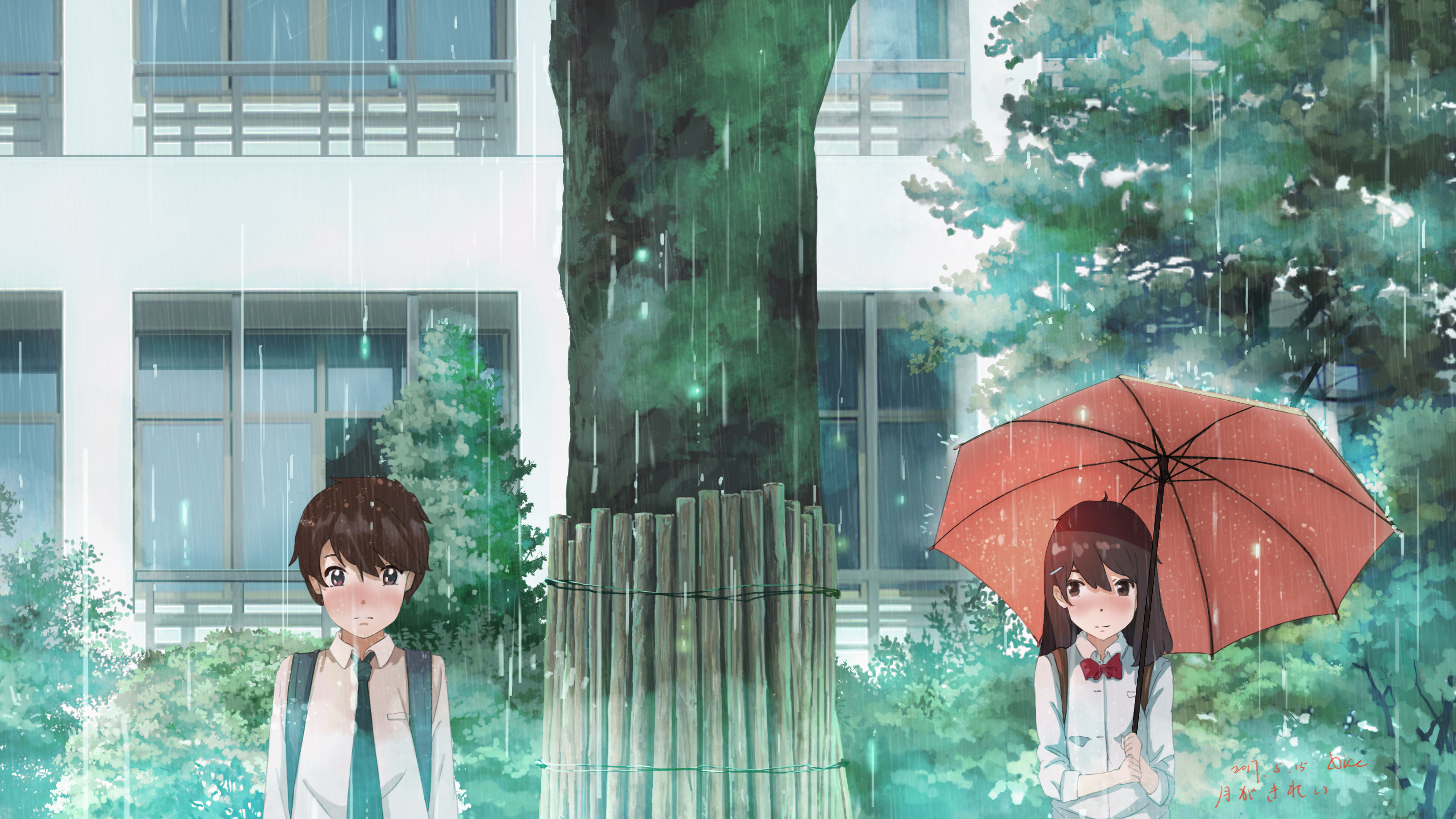 Download mobile wallpaper Anime, Rain, Umbrella, Original for free.