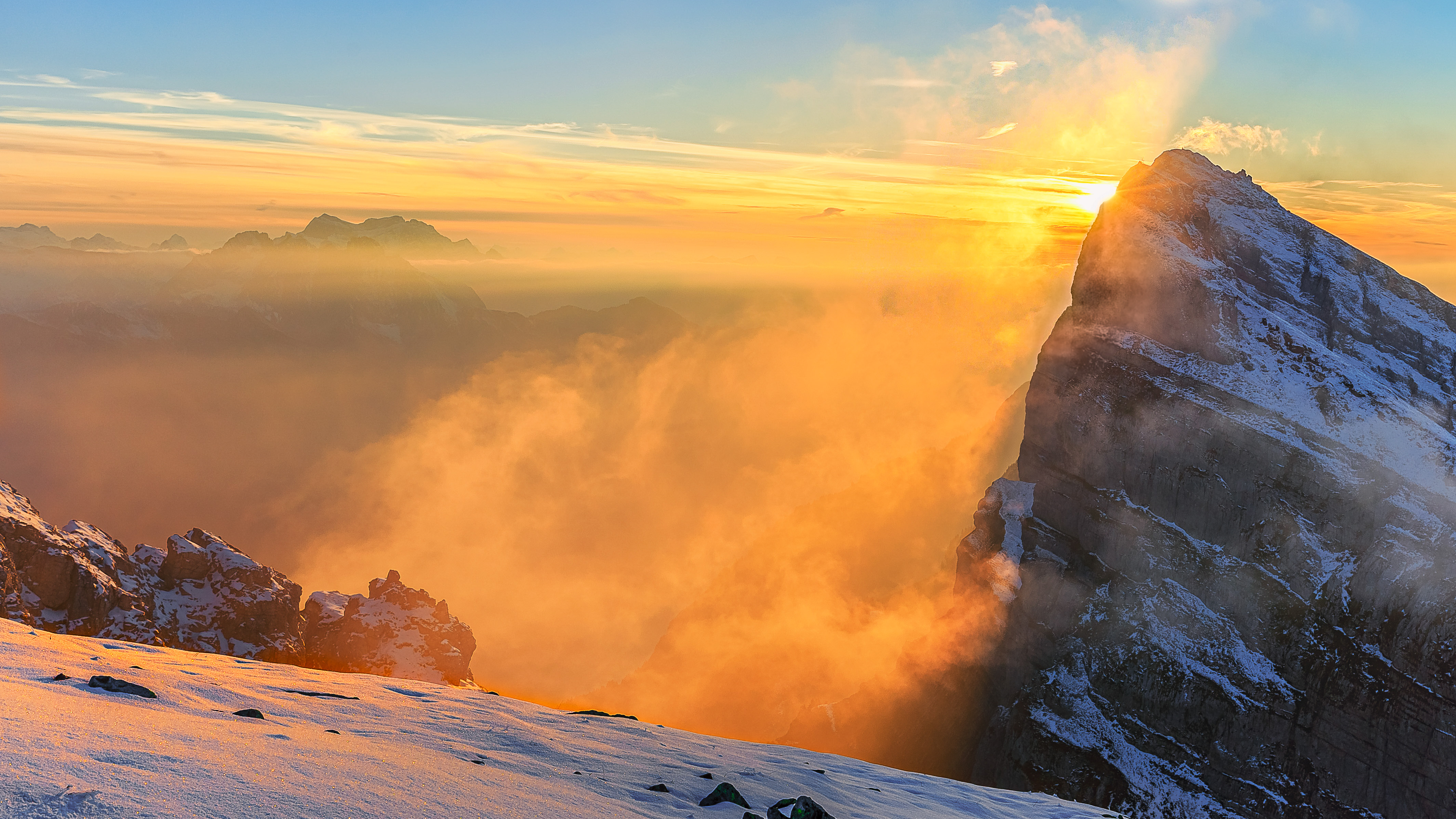 Téléchargez gratuitement l'image Sun, Les Rochers, Roches, Brouillard, Montagnes, Nature sur le bureau de votre PC