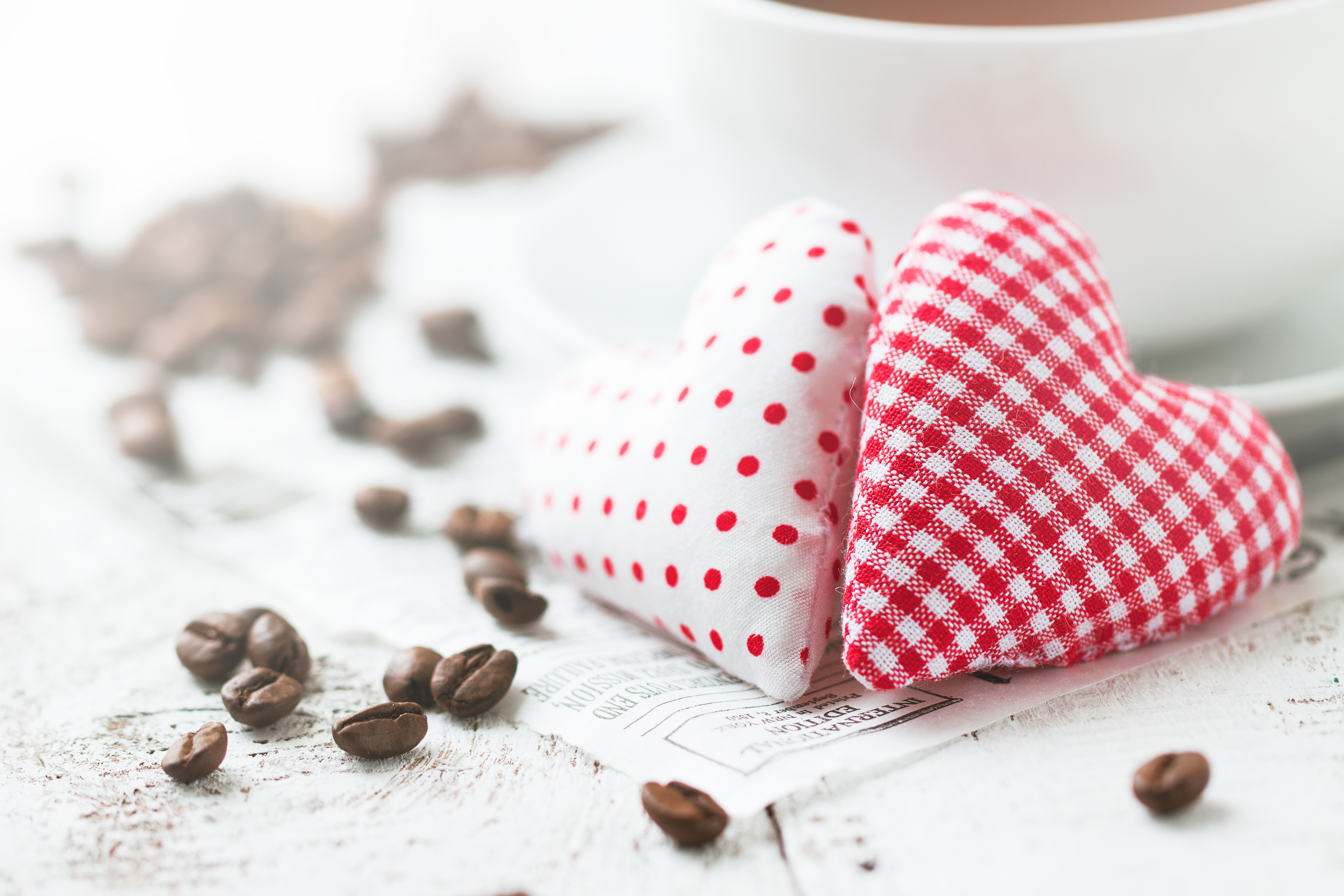 Download mobile wallpaper Valentine's Day, Holiday, Heart, Coffee Beans for free.