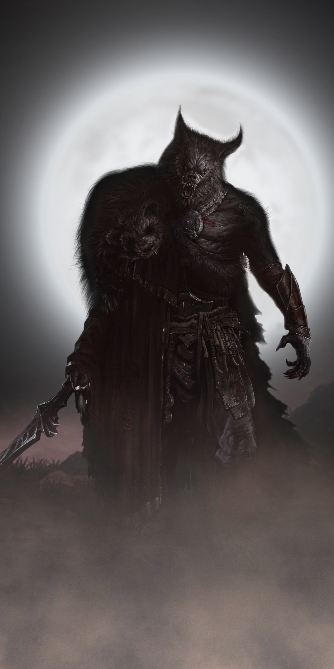 Download mobile wallpaper Dark, Warrior, Werewolf for free.