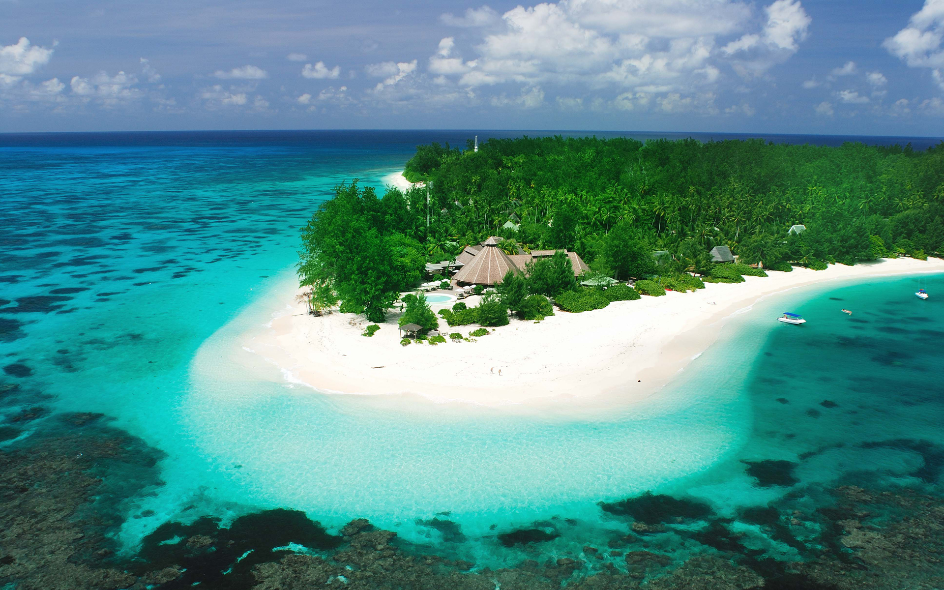 Free download wallpaper Sea, Horizon, Tree, Ocean, Island, Tropical, Resort, Maldives, Man Made on your PC desktop